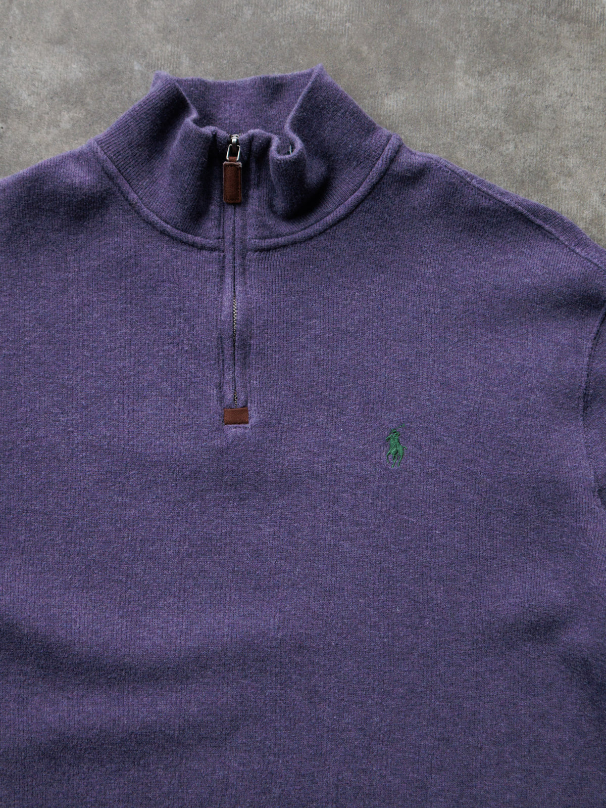 Vintage 00s Purple Polo Ralph Lauren Fleece Quarter Zip (M)