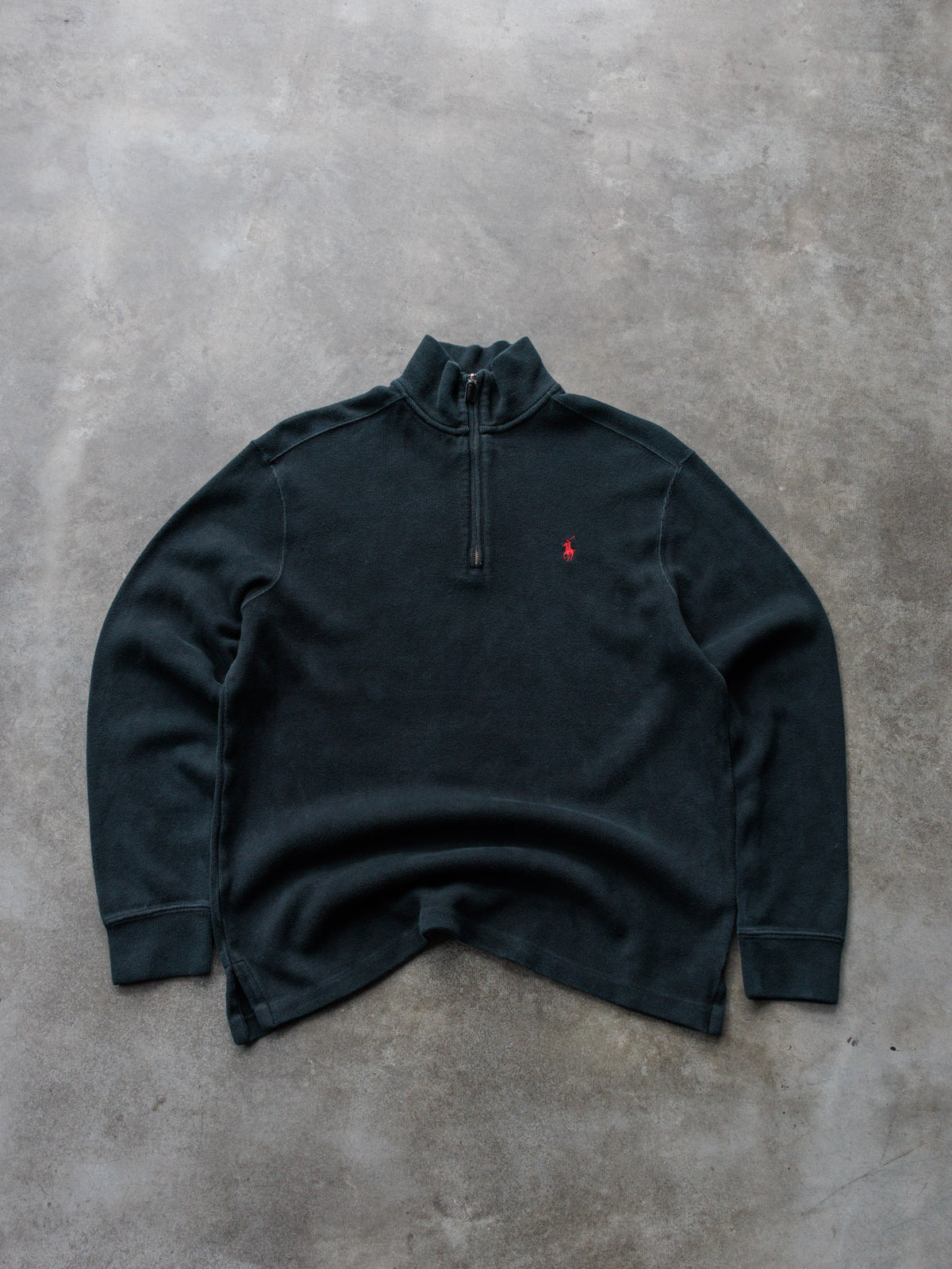 Vintage 00s Green Polo Ralph Lauren Quarter Zip (M)