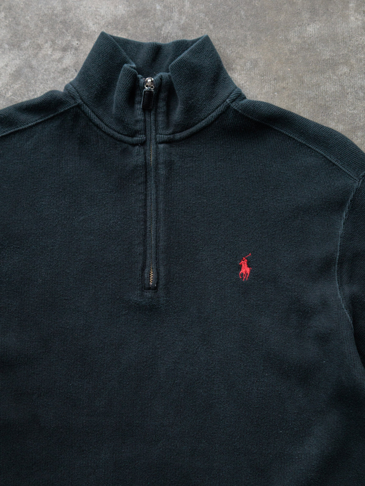 Vintage 00s Green Polo Ralph Lauren Quarter Zip (M)
