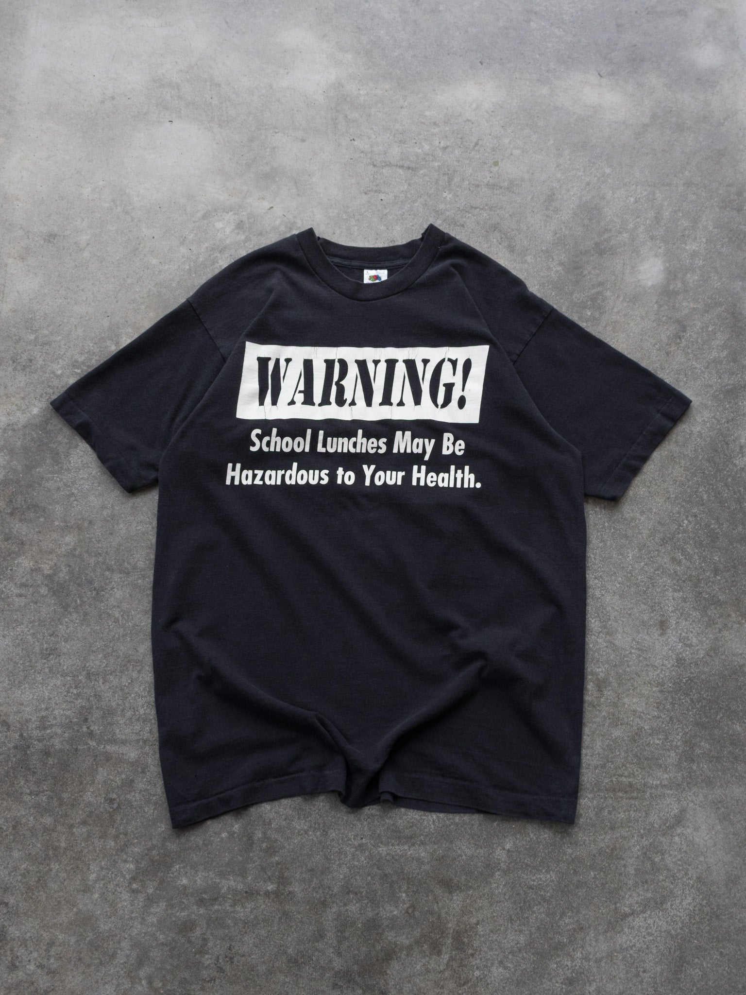 Vintage School Lunches Warning Tee (L)