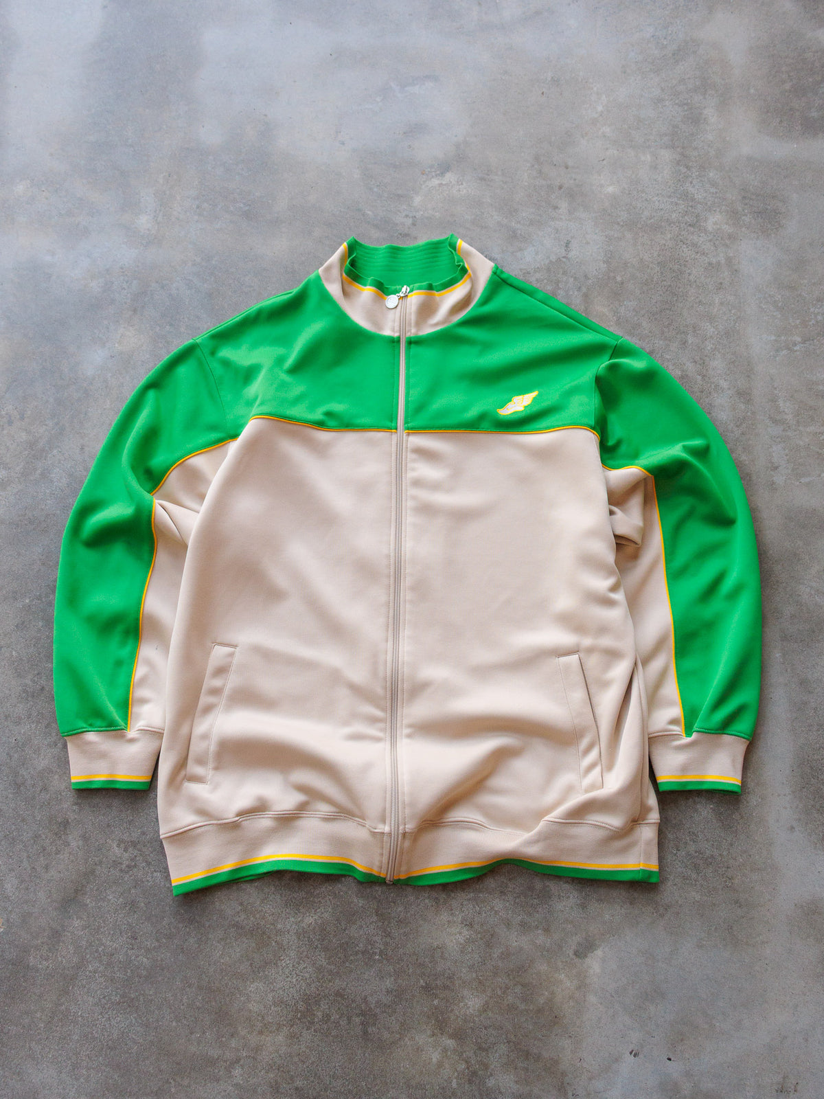 Vintage 00s Beige & Green Nike Track Jacket (XL)