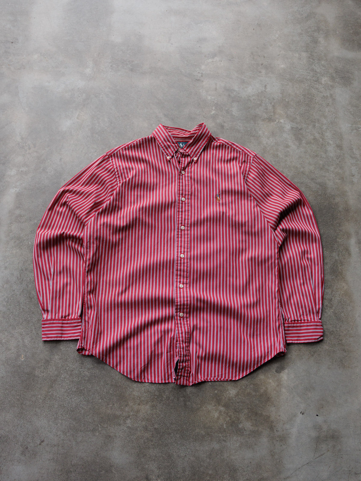 Vintage 00s Red Striped Ralph Lauren Shirt (M)