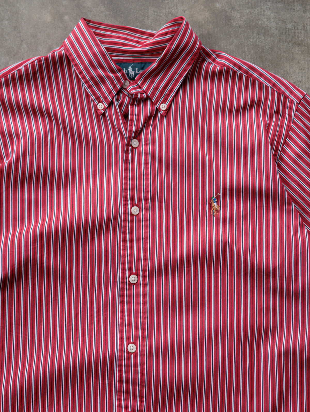 Vintage 00s Red Striped Ralph Lauren Shirt (M)