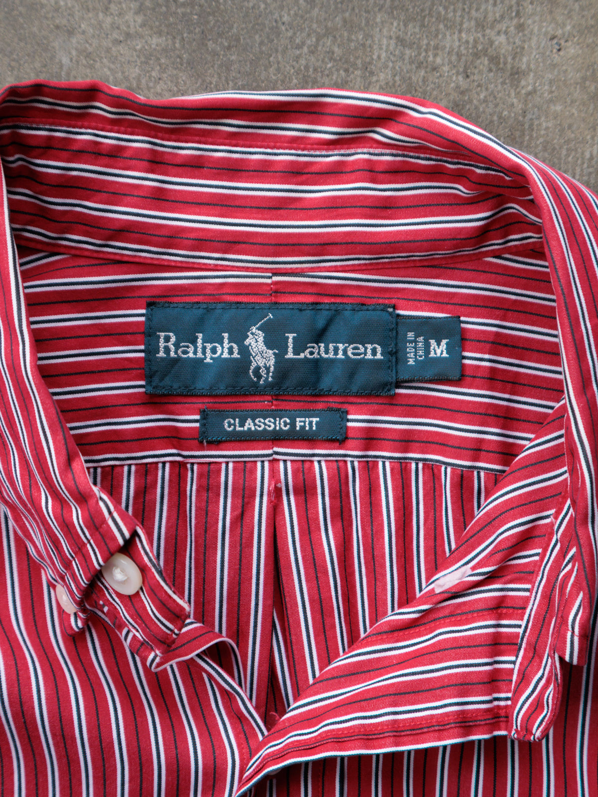 Vintage 00s Red Striped Ralph Lauren Shirt (M)