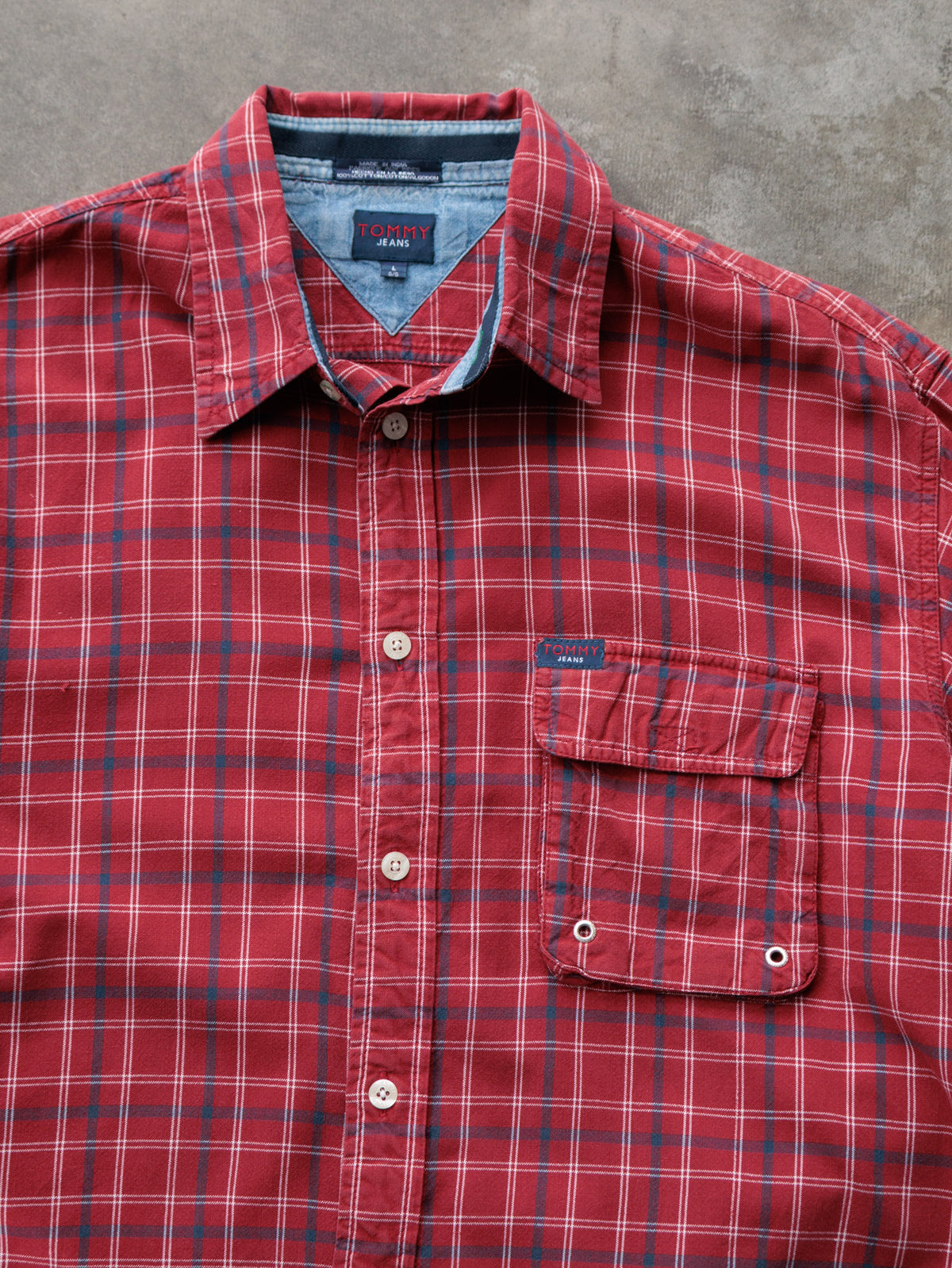 Vintage 00s Red Plaid Tommy Jeans Shirt (L)