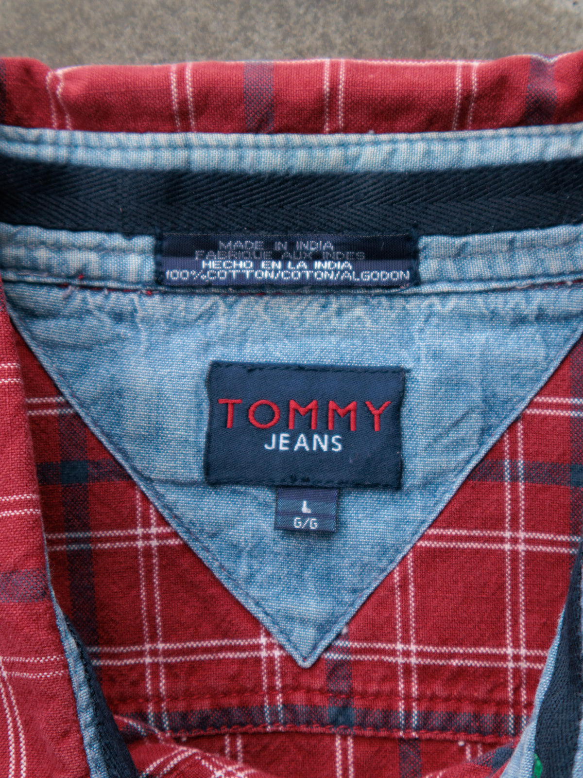 Vintage 00s Red Plaid Tommy Jeans Shirt (L)