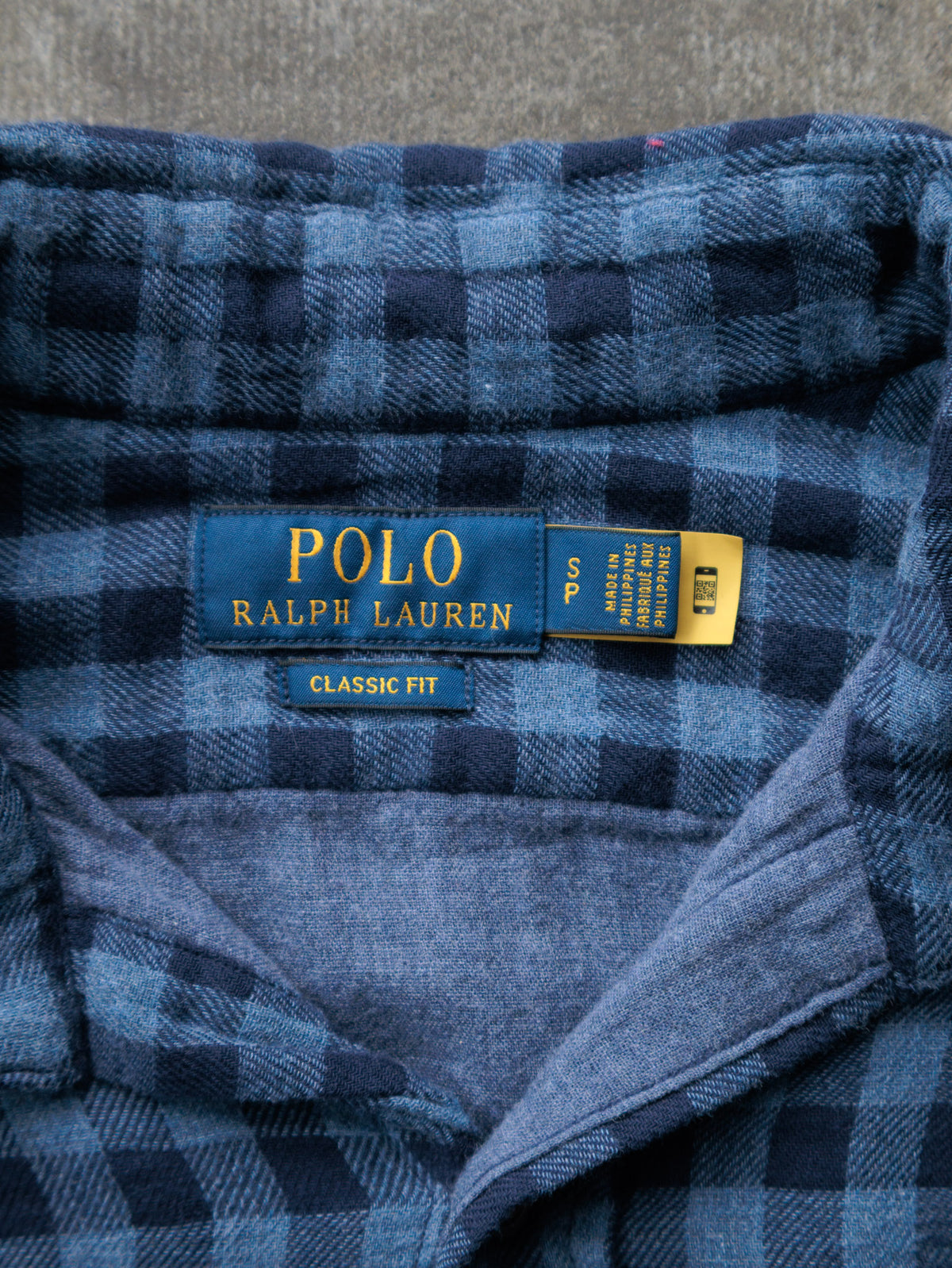 Vintage Blue Plaid Polo Ralph Lauren Flannel Shirt (S)