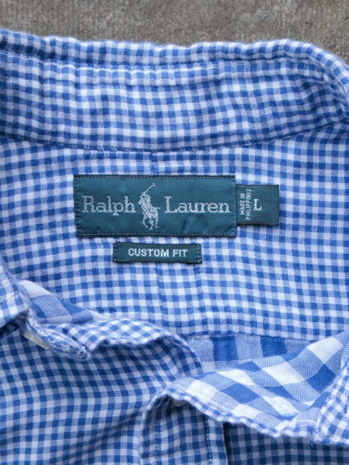 Vintage 00s Blue Gingham Ralph Lauren Shirt (L)