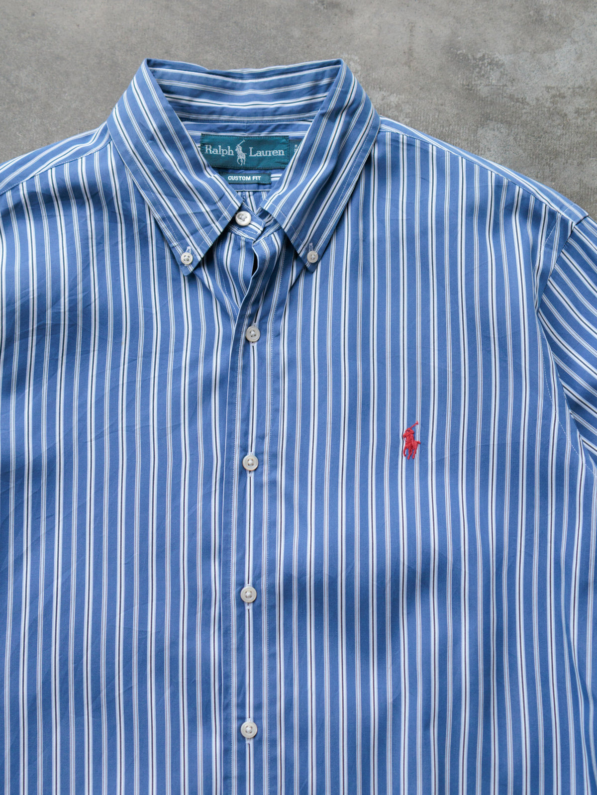 Vintage Blue Striped Ralph Lauren Shirt (L)