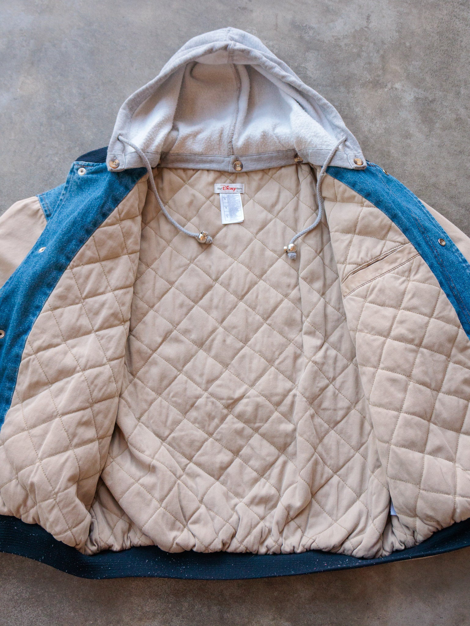 Vintage Denim & Beige Winnie The Pooh Embroidered Varsity Jacket (L)