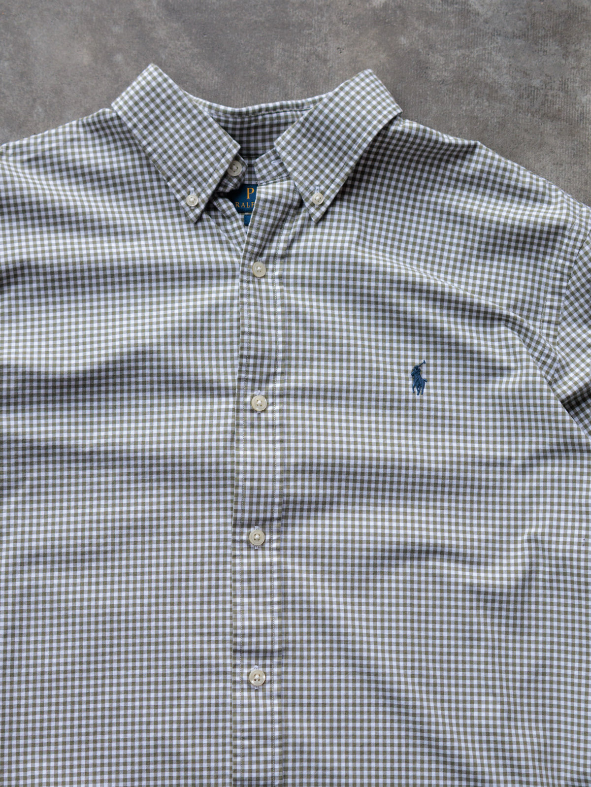 Vintage Green Gingham Polo Ralph Lauren Shirt (L)