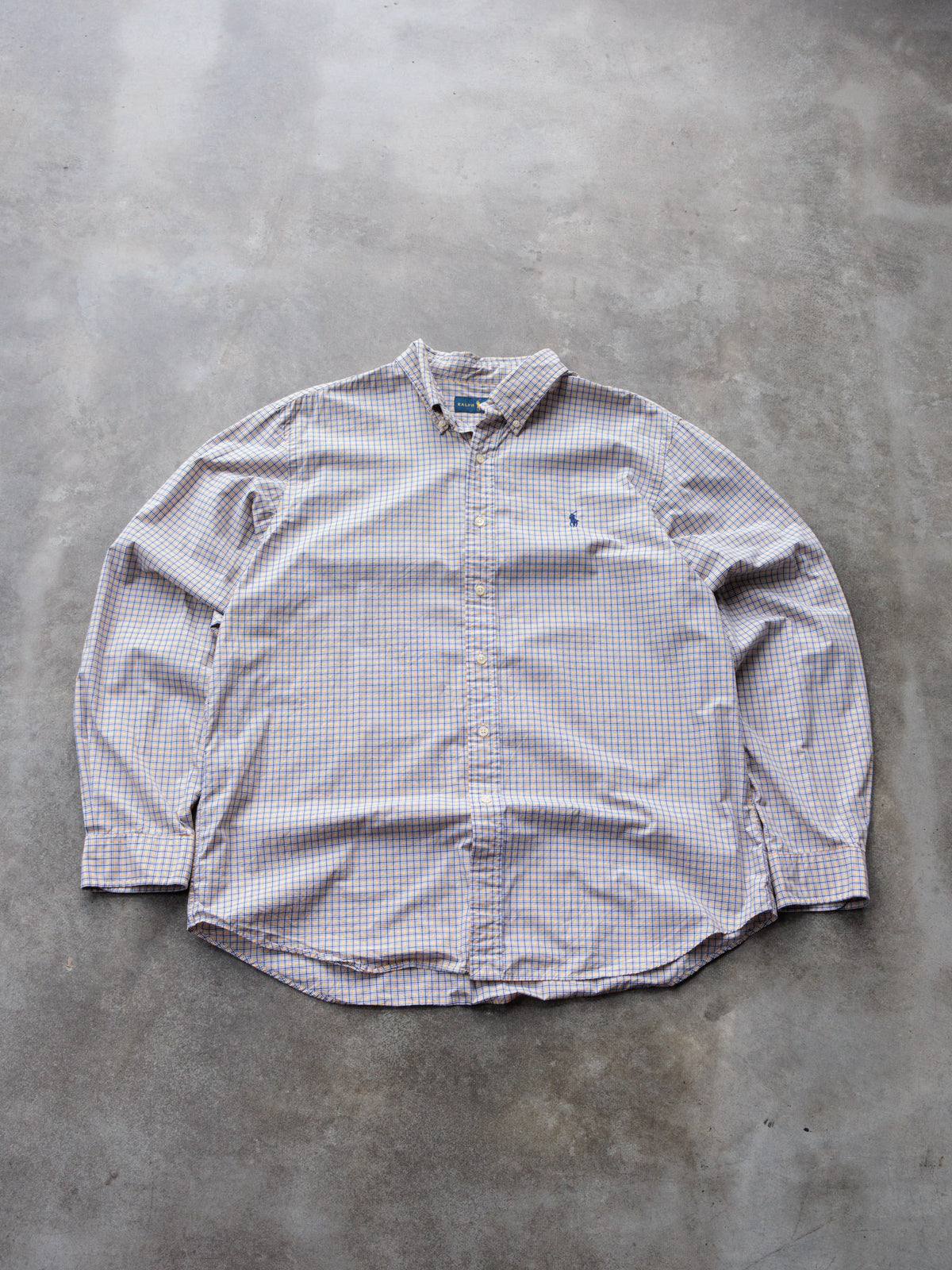 Vintage Yellow Tattersall Ralph Lauren Shirt (XL)