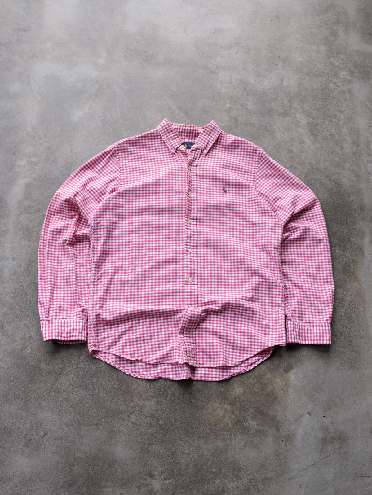Vintage Pink Gingham Ralph Lauren Shirt (M)