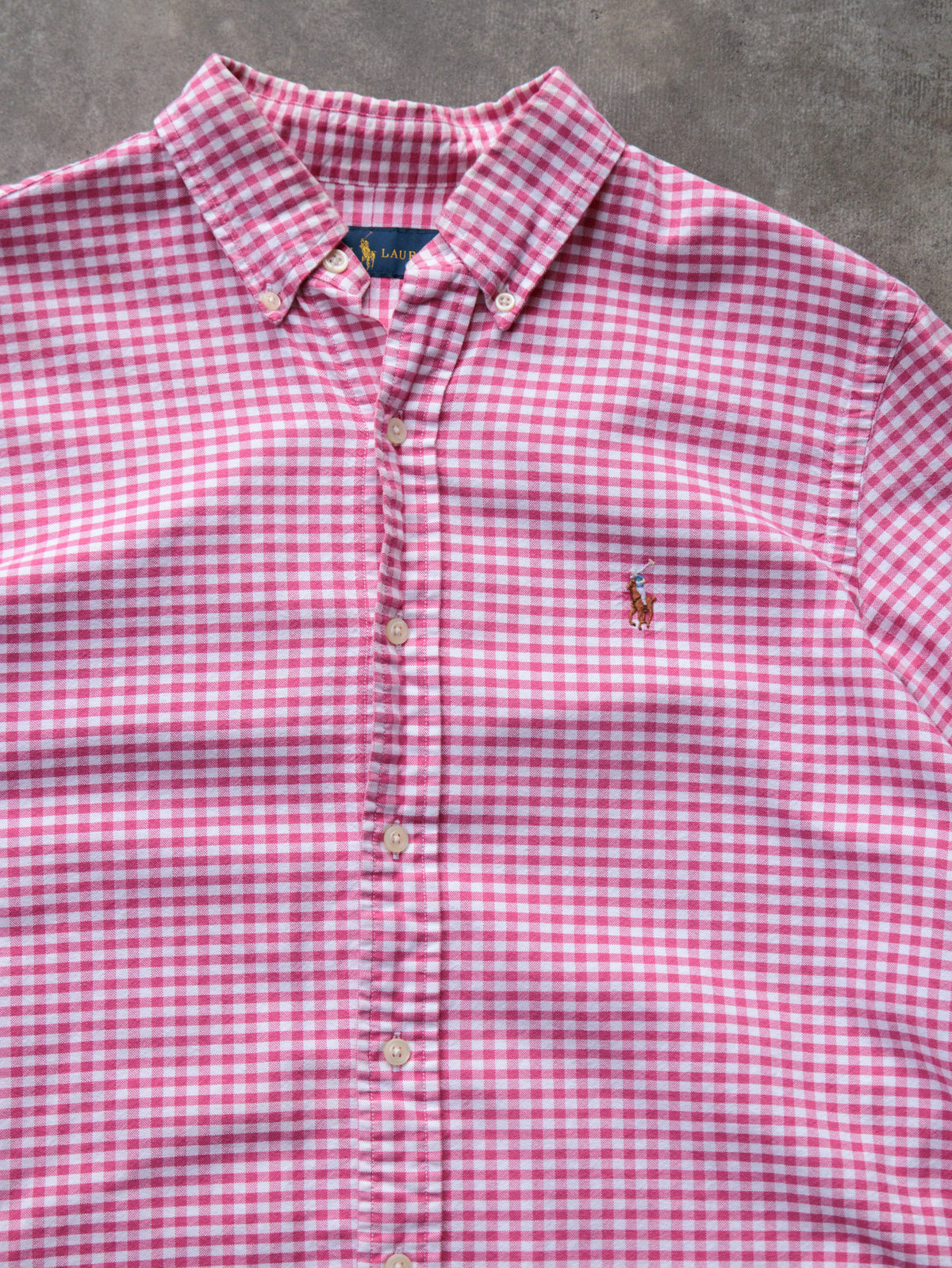 Vintage Pink Gingham Ralph Lauren Shirt (M)