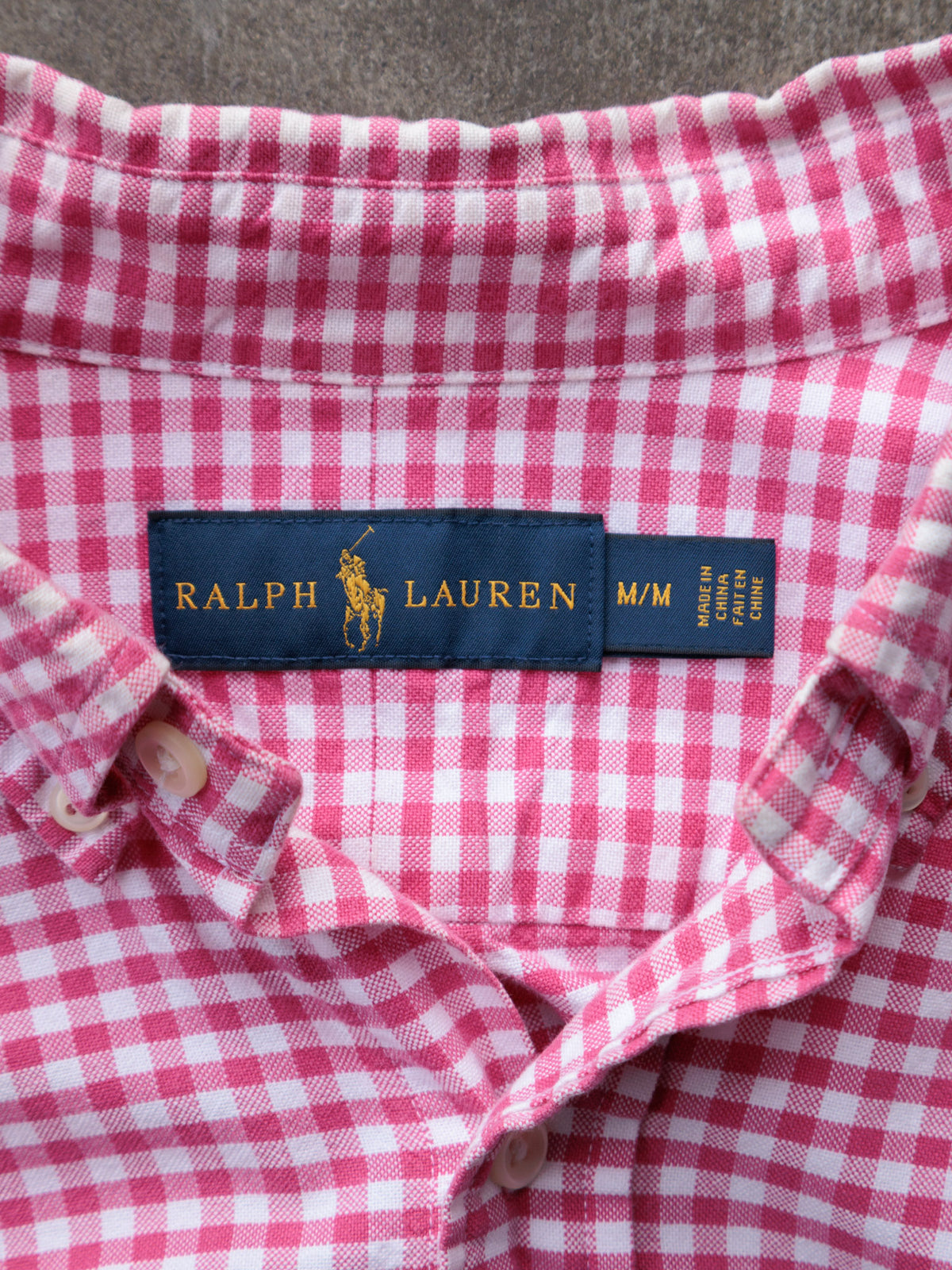 Vintage Pink Gingham Ralph Lauren Shirt (M)