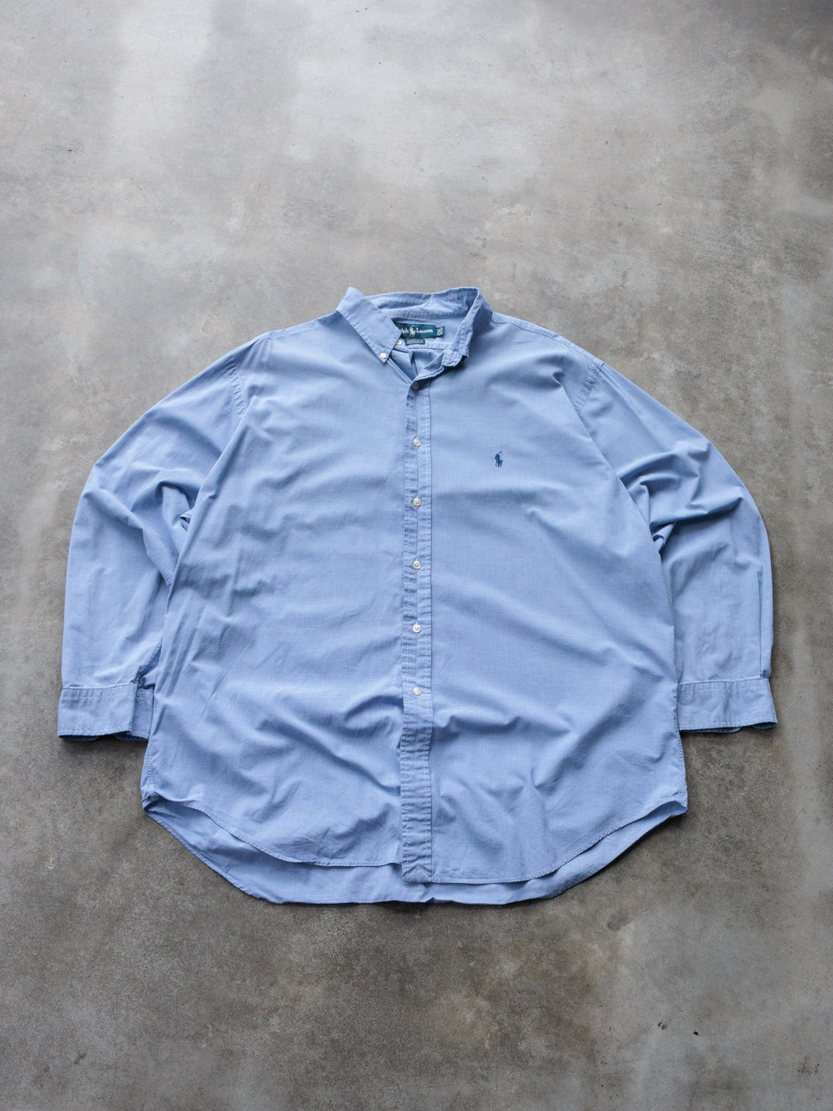 Vintage 00s Blue Gingham Ralph Lauren Shirt (XL)