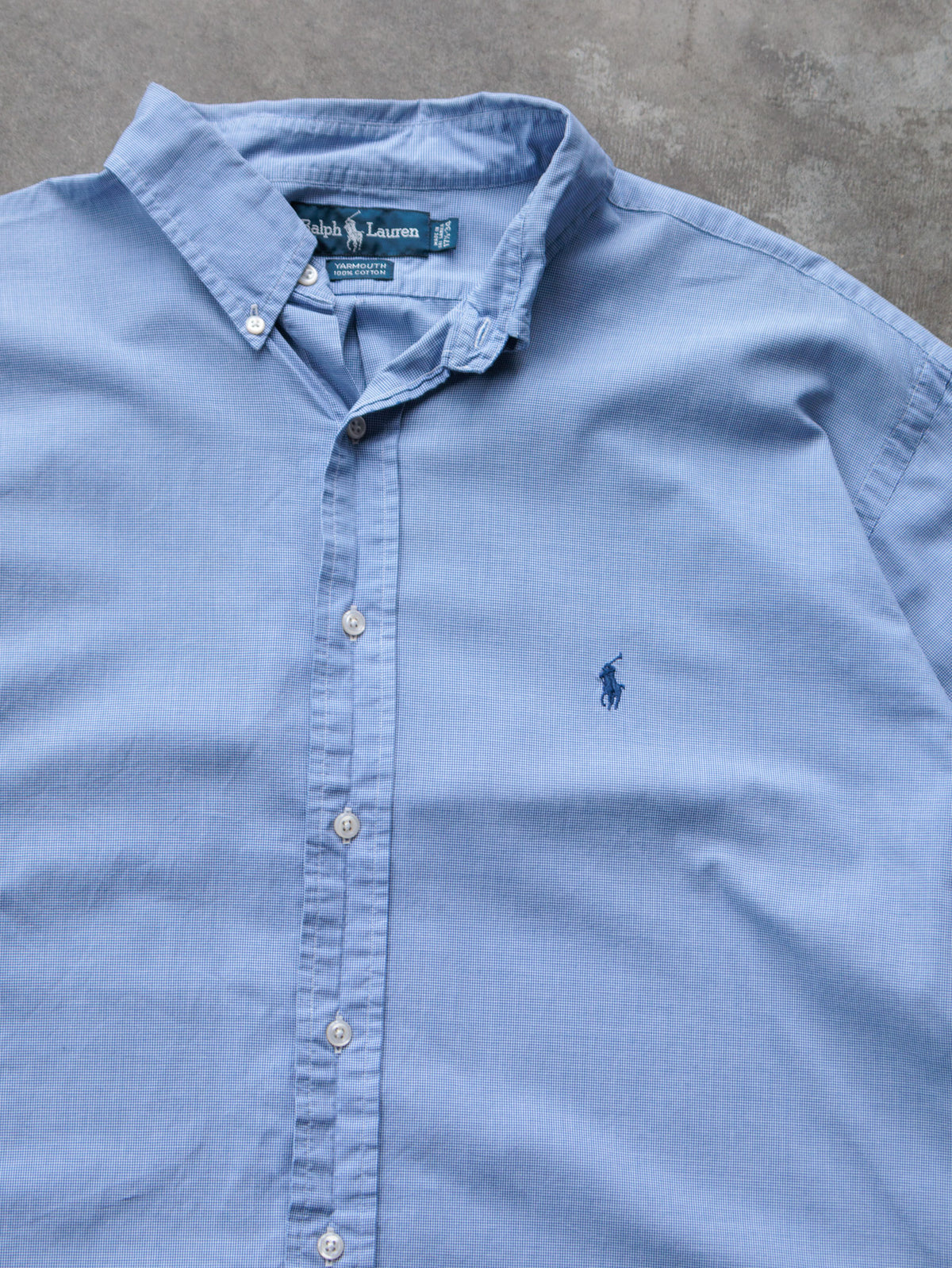 Vintage 00s Blue Gingham Ralph Lauren Shirt (XL)