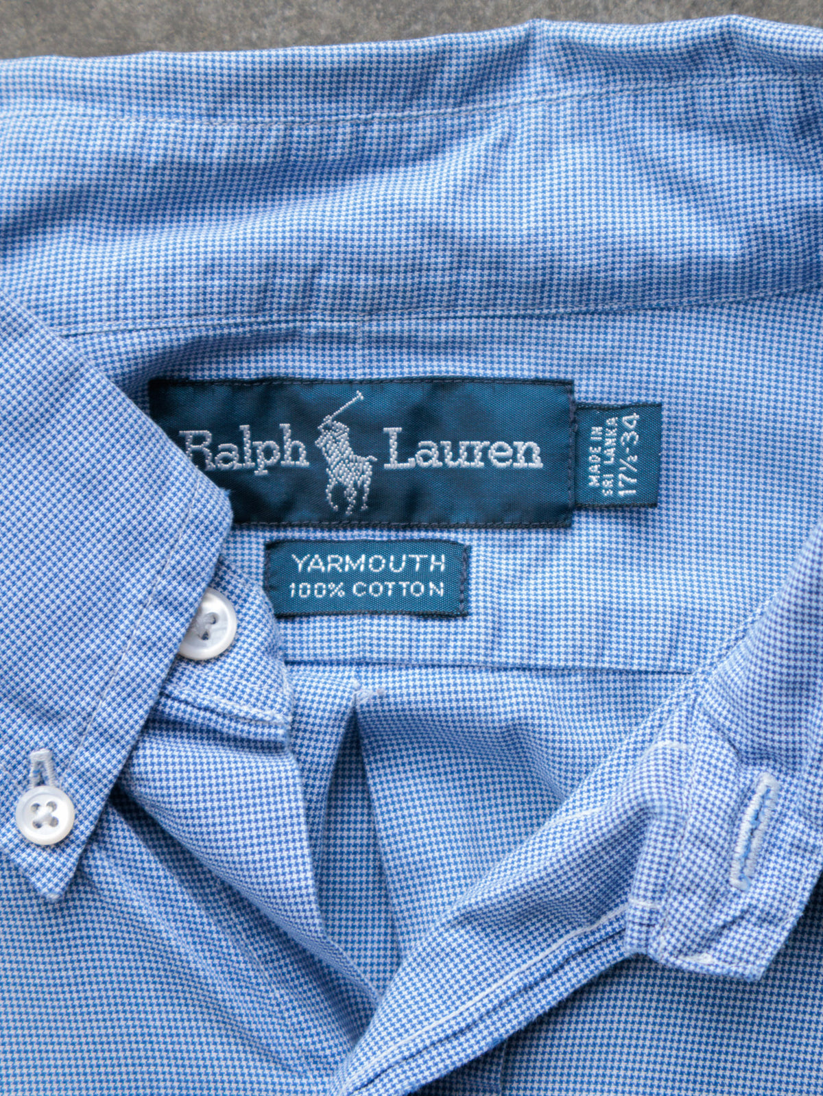 Vintage 00s Blue Gingham Ralph Lauren Shirt (XL)
