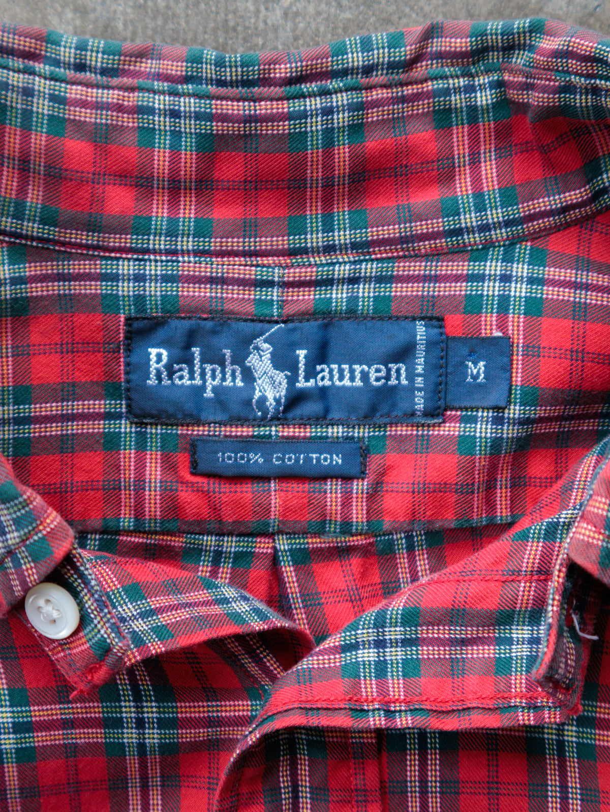 Vintage Red Plaid Ralph Lauren Flannel Shirt (M)