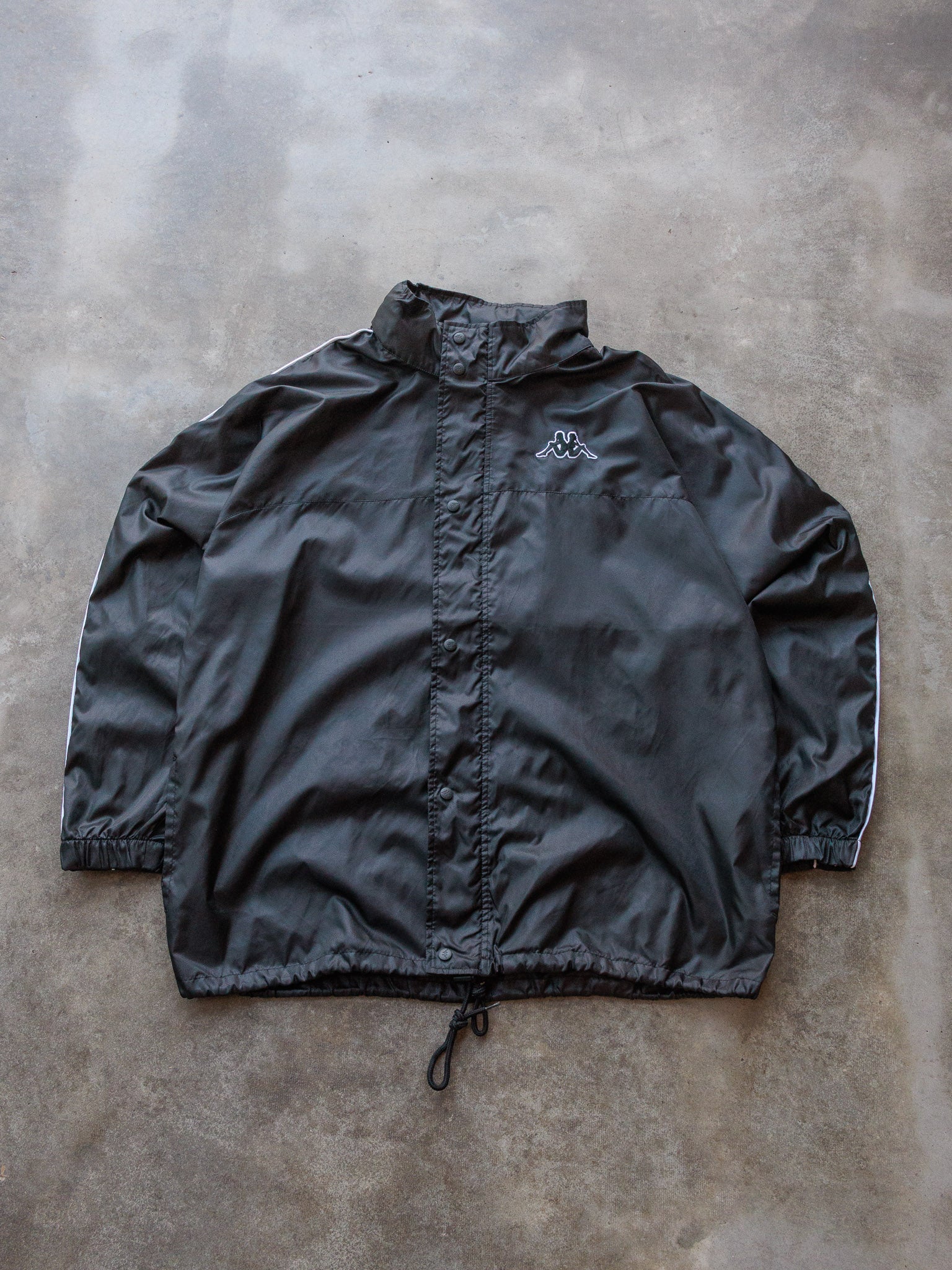 Vintage 90s Black Kappa Windbreaker (L)