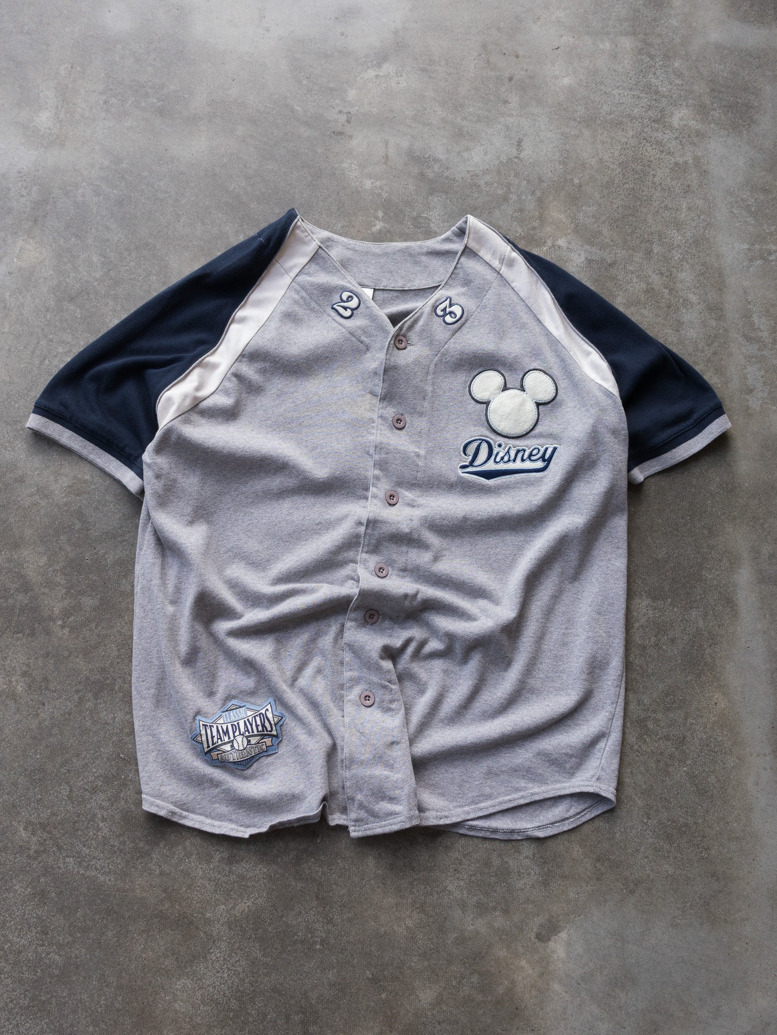 Vintage Grey Disney Baseball Jersey (M)