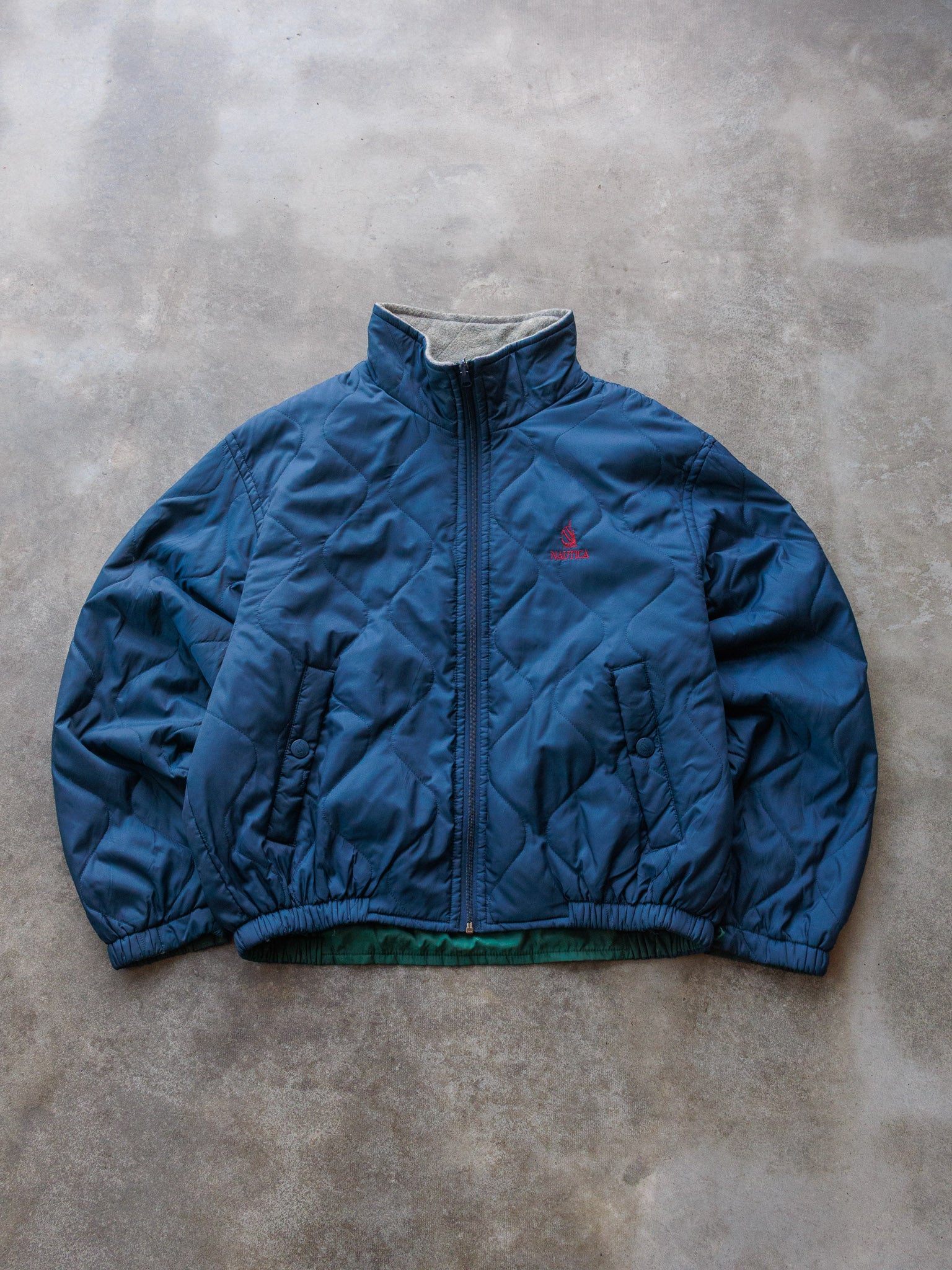 Vintage 90s Blue Nautica Quilted Puffer Jacket (XL)