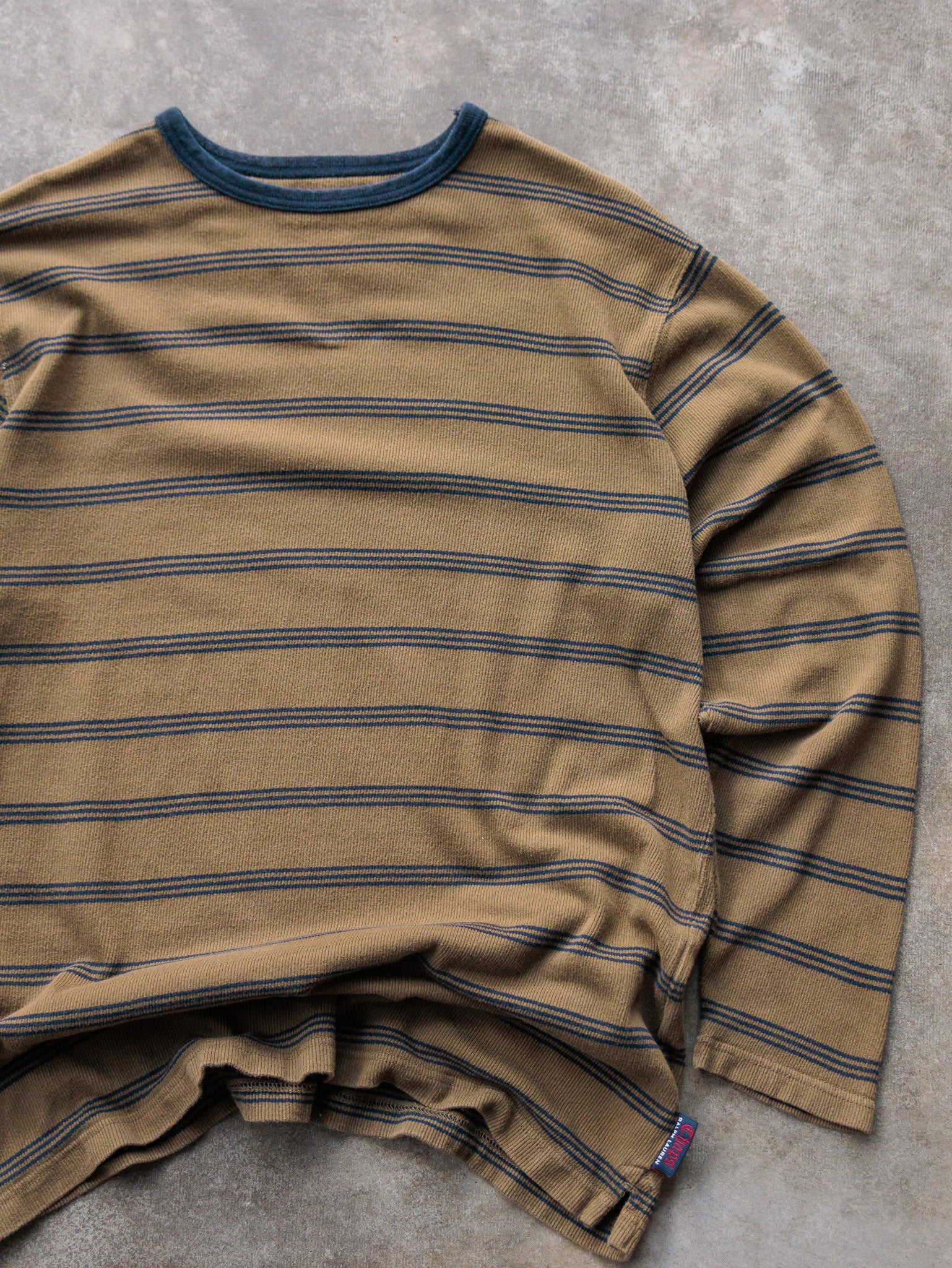 Vintage 90s Brown Chaps Ralph Lauren Striped Shirt (L)