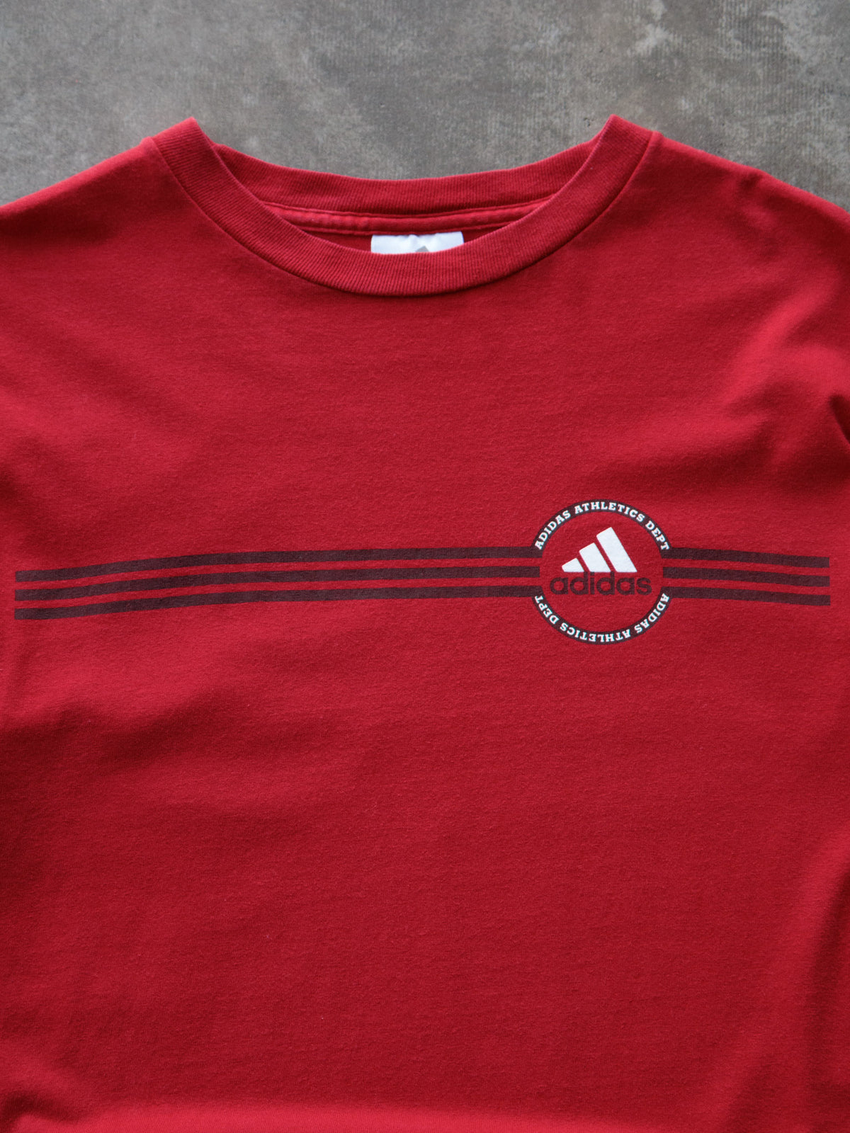 Vintage Red Adidas Athletics Dept Long Sleeve Tee (M)
