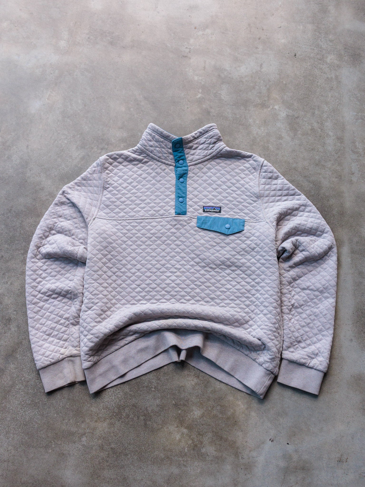 Vintage Grey Patagonia Quilted Snap-T Pullover Sweatshirt (L)