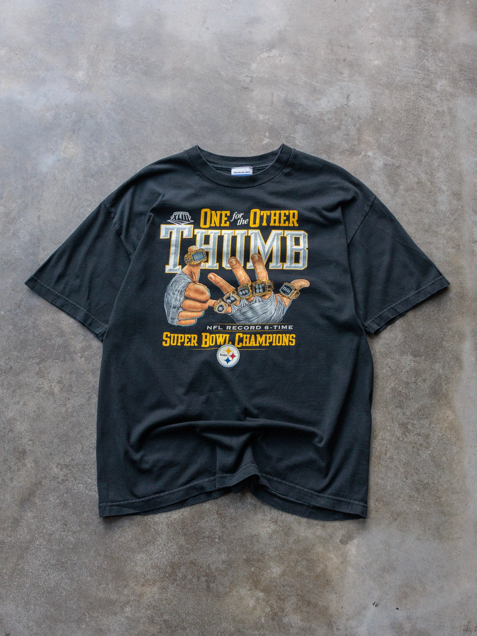 Vintage 00s Reebok Pittsburgh Steelers Super Bowl Champs Tee (L)