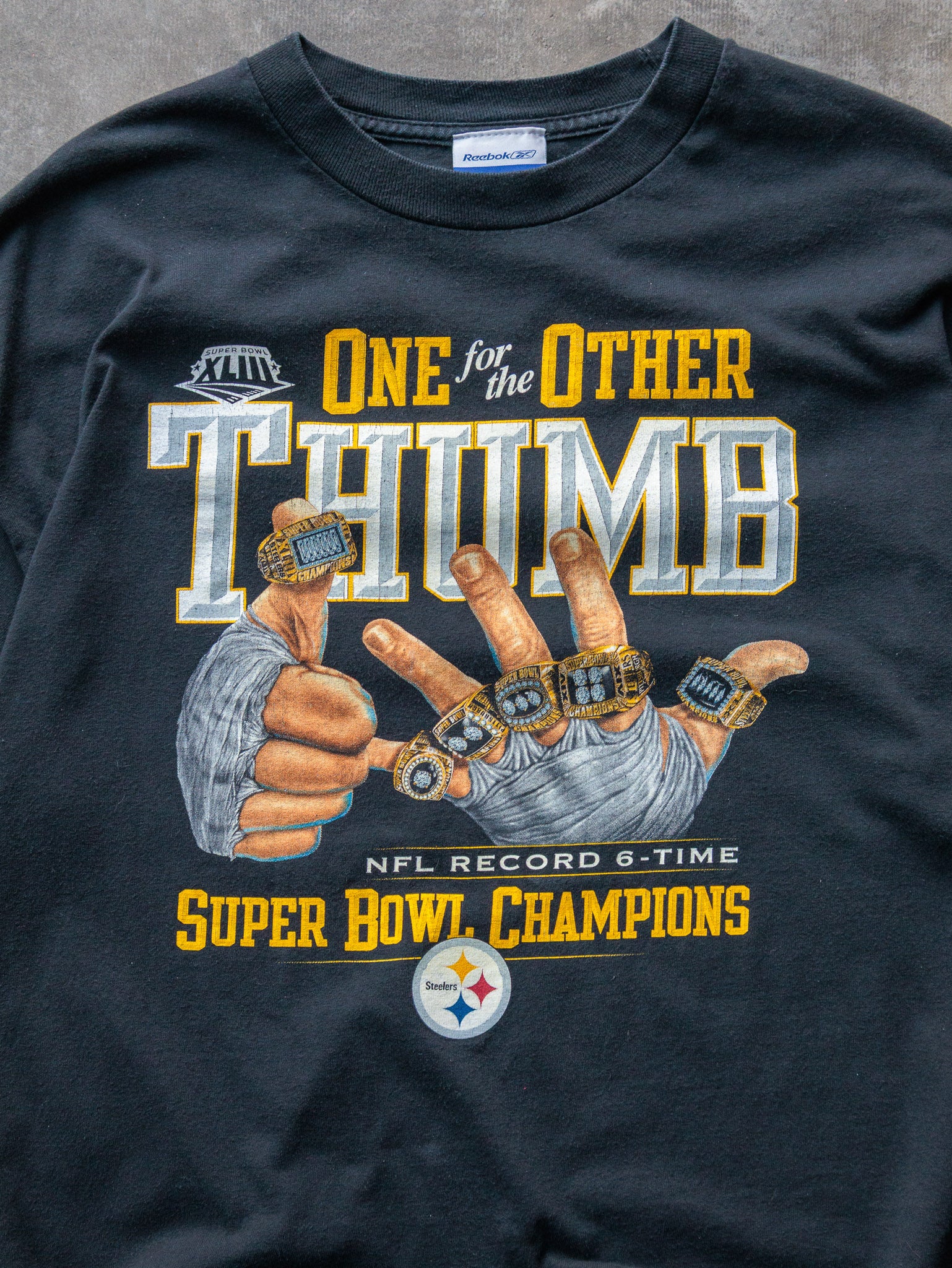 Vintage 00s Reebok Pittsburgh Steelers Super Bowl Champs Tee (L)