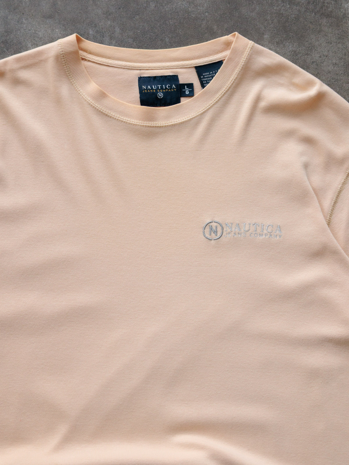 Vintage 90s Peach Nautica Jeans Company Tee (L)