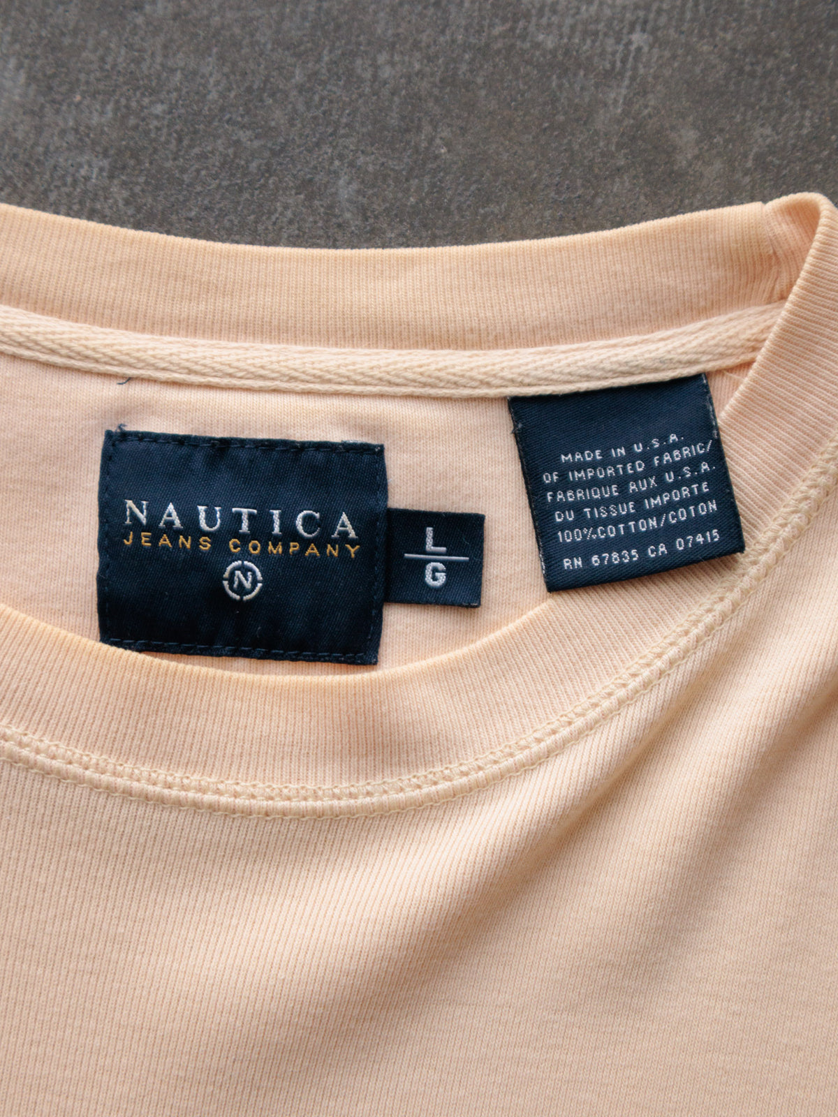 Vintage 90s Peach Nautica Jeans Company Tee (L)