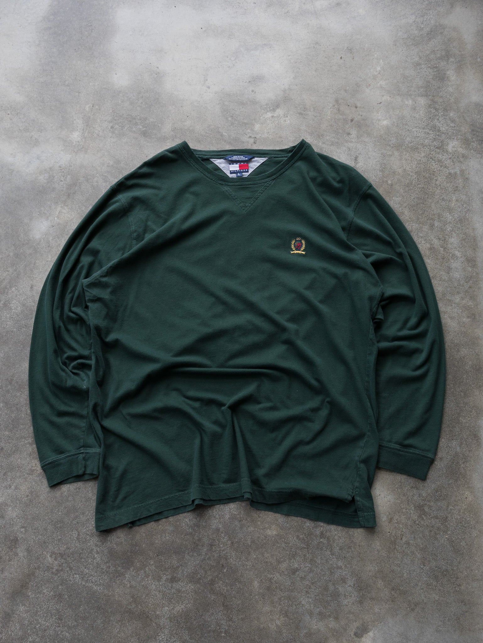Vintage Green Tommy Hilfiger Long Sleeve (L)