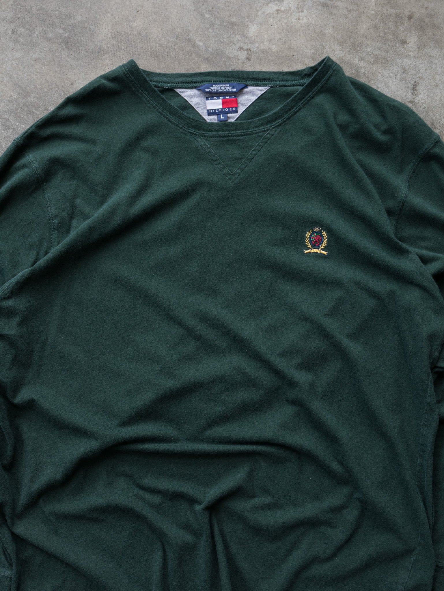 Vintage Green Tommy Hilfiger Long Sleeve (L)