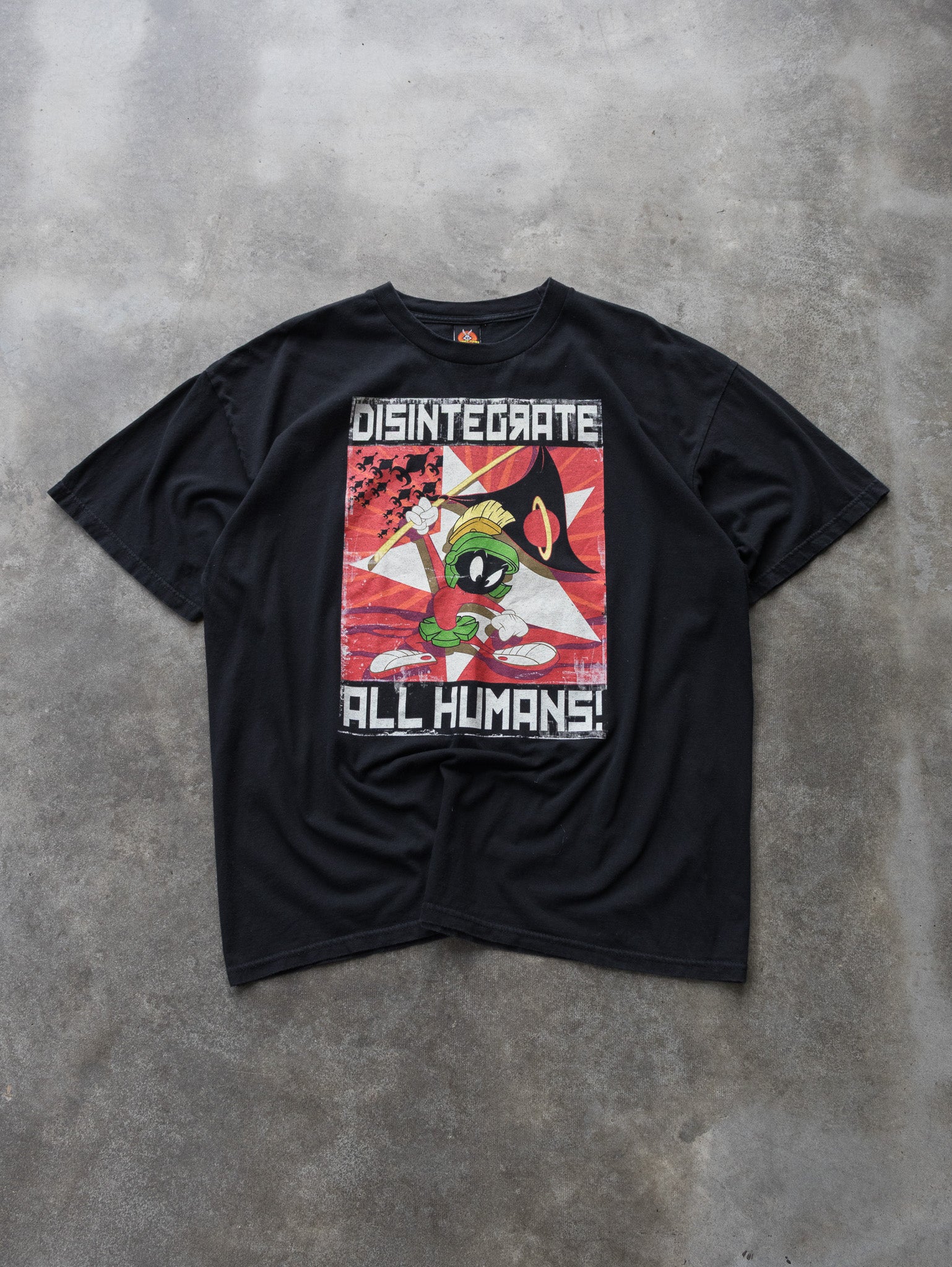 Vintage 2009 Black Looney Tunes Marvin the Martian Tee (2XL)