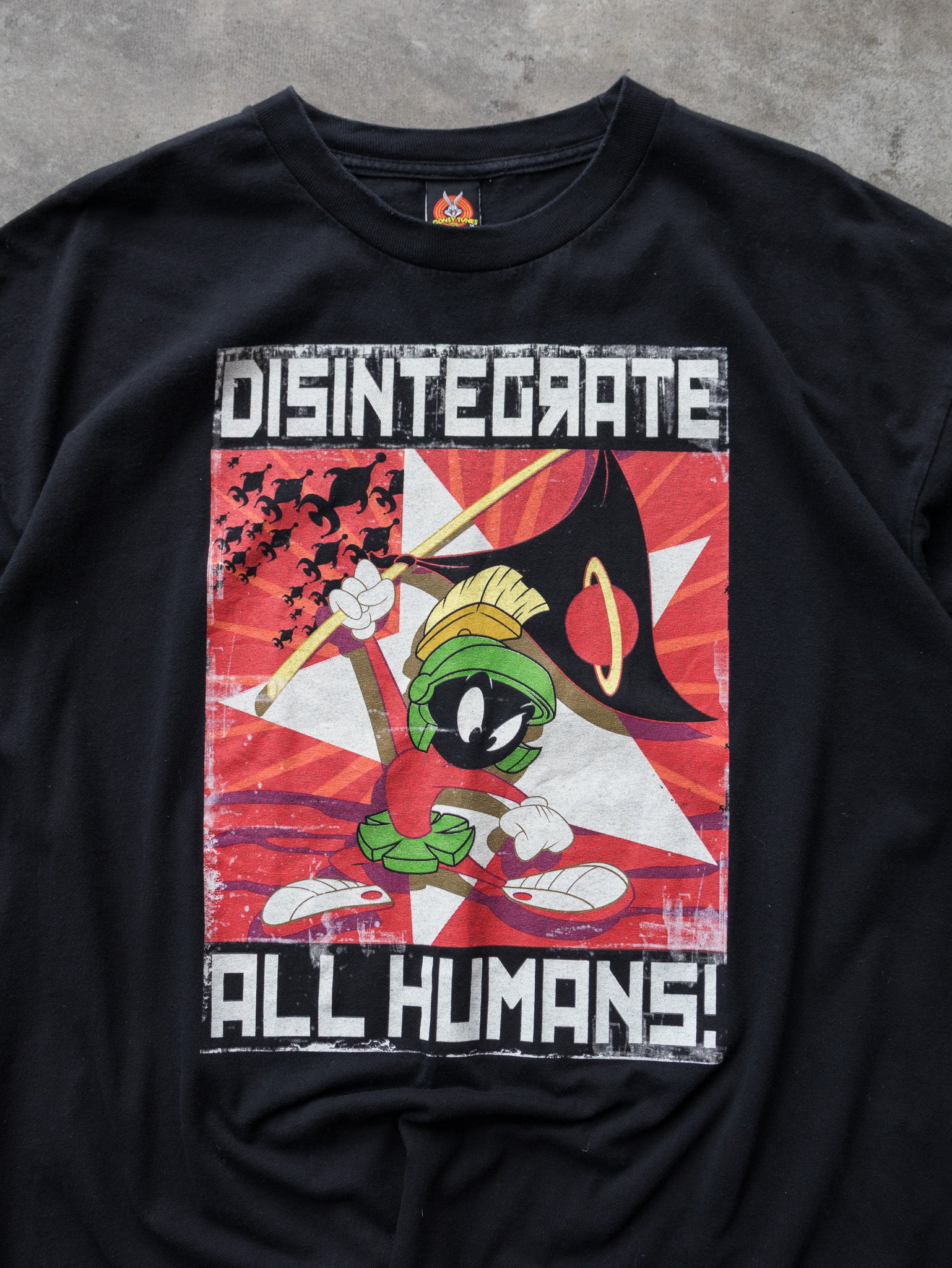 Vintage 2009 Black Looney Tunes Marvin the Martian Tee (2XL)