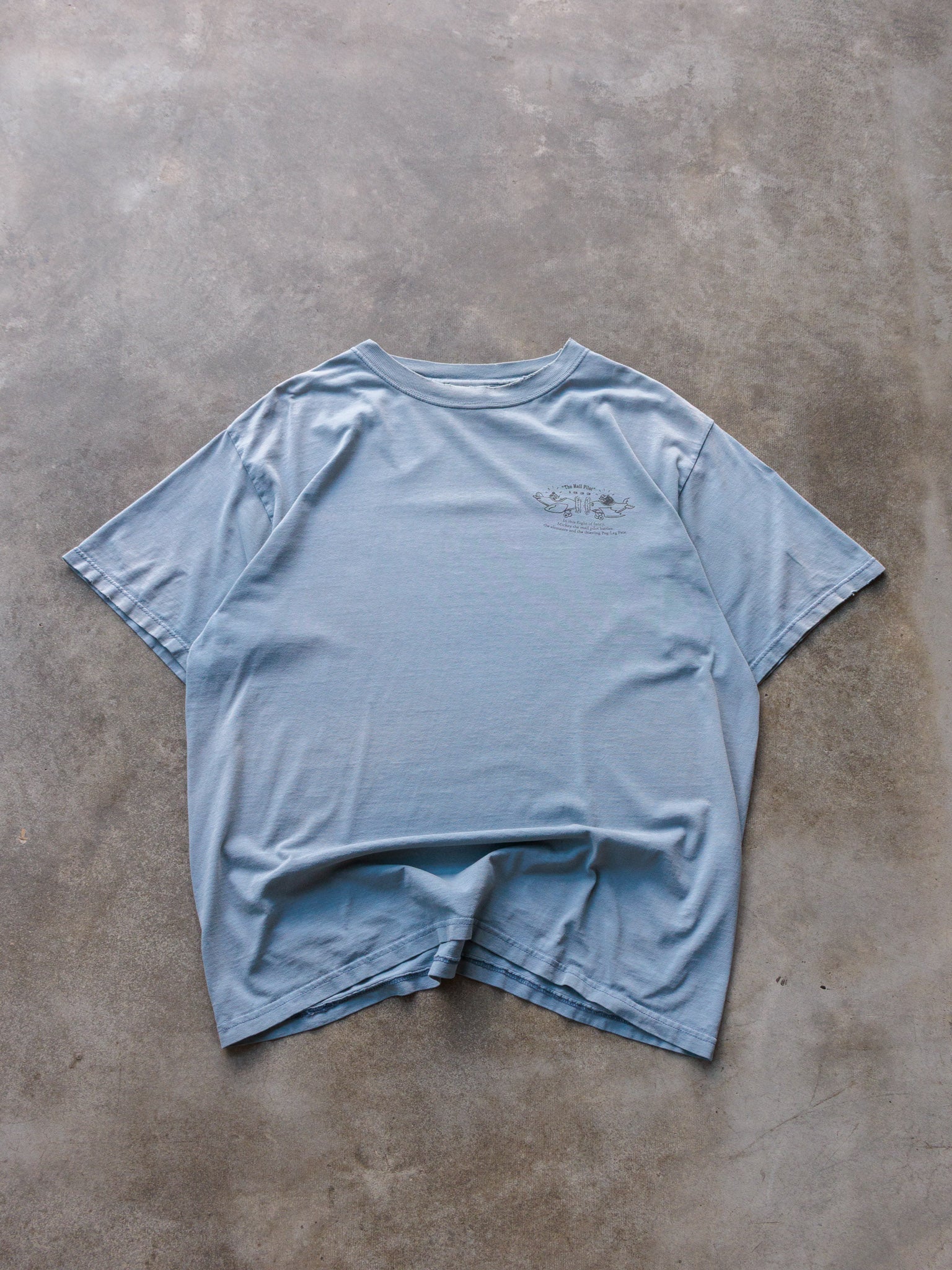 Vintage 90s Light Blue Mickey Mouse The Mail Pilot Tee (L)