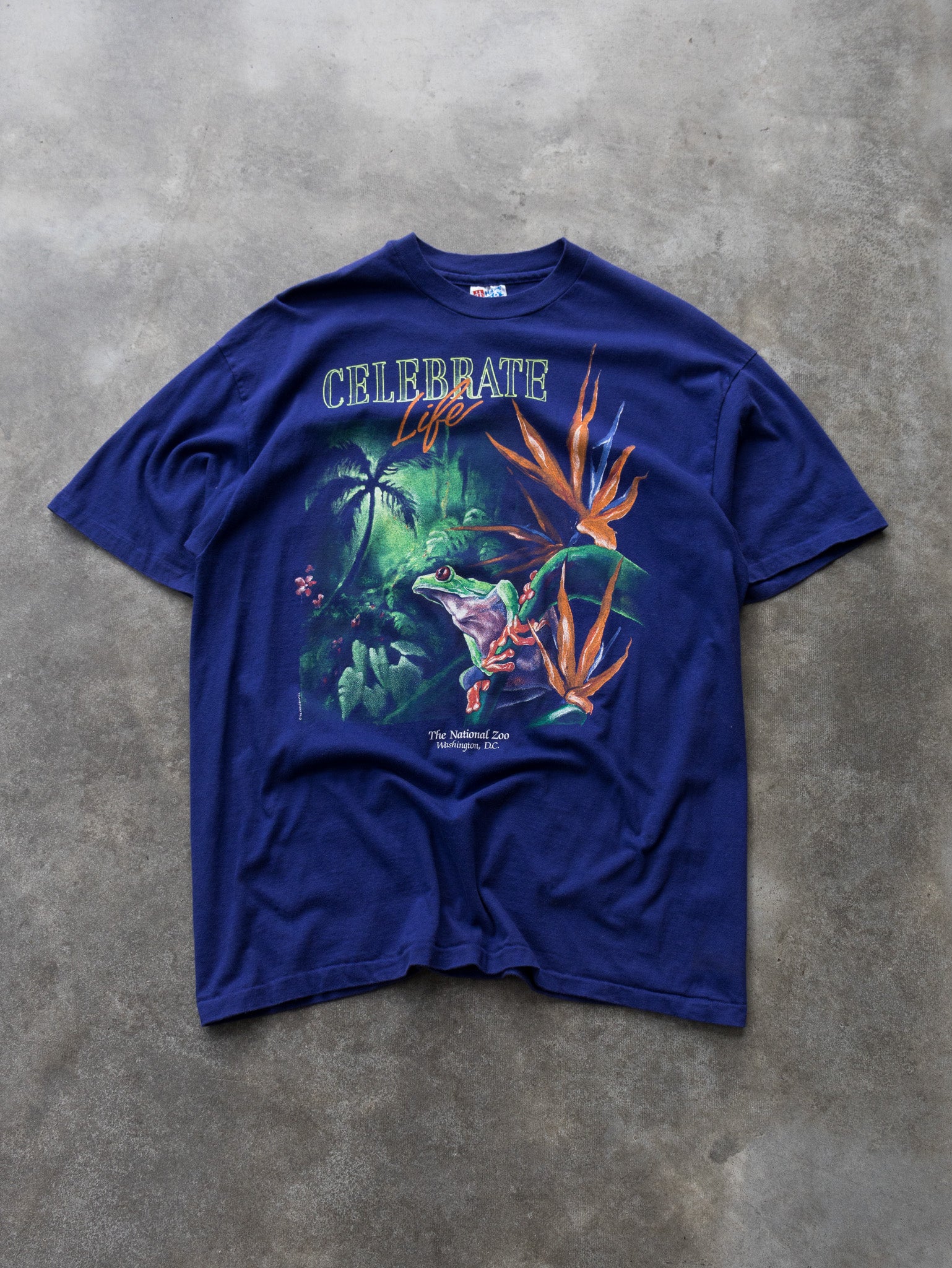 Vintage 90s Navy The National Zoo Celebrate Life Tee (XL)