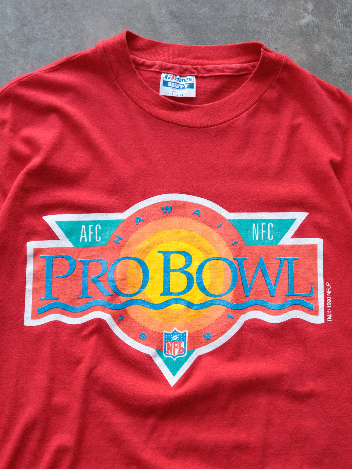 Vintage 1991 Red Hawaii Pro Bowl Tee (L)