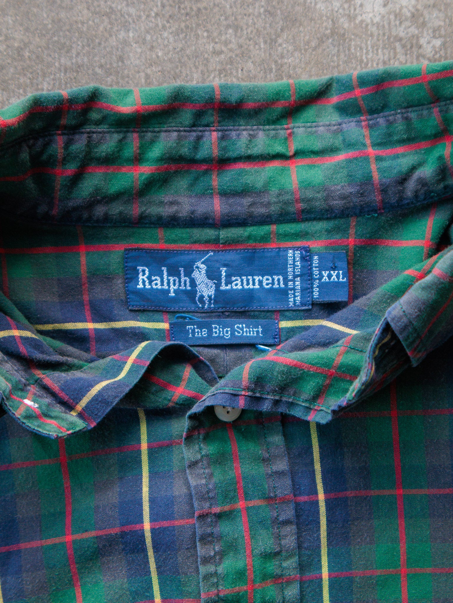 Vintage 90s Green Ralph Lauren Plaid Shirt (2XL)