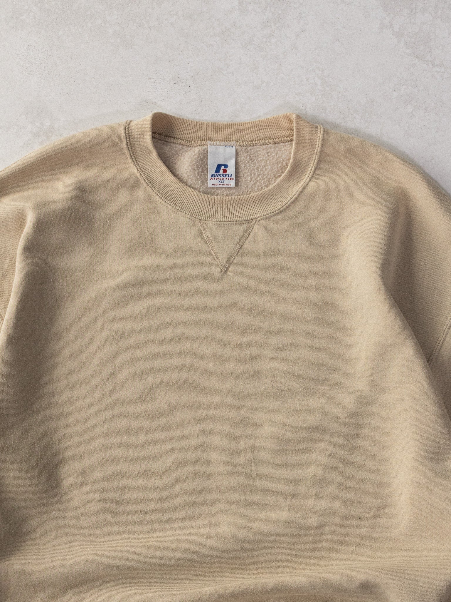 Vintage Russell Blank Buttercream Sweatshirt (2XL)