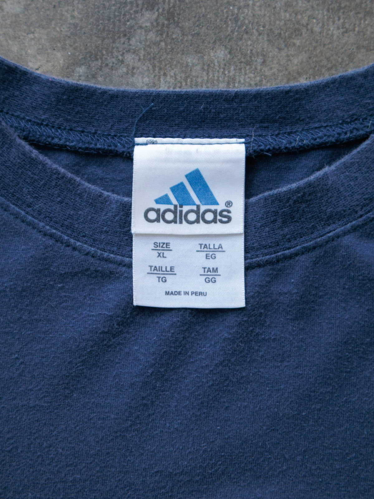 Vintage 00s Navy Adidas Logo Tee (XL)