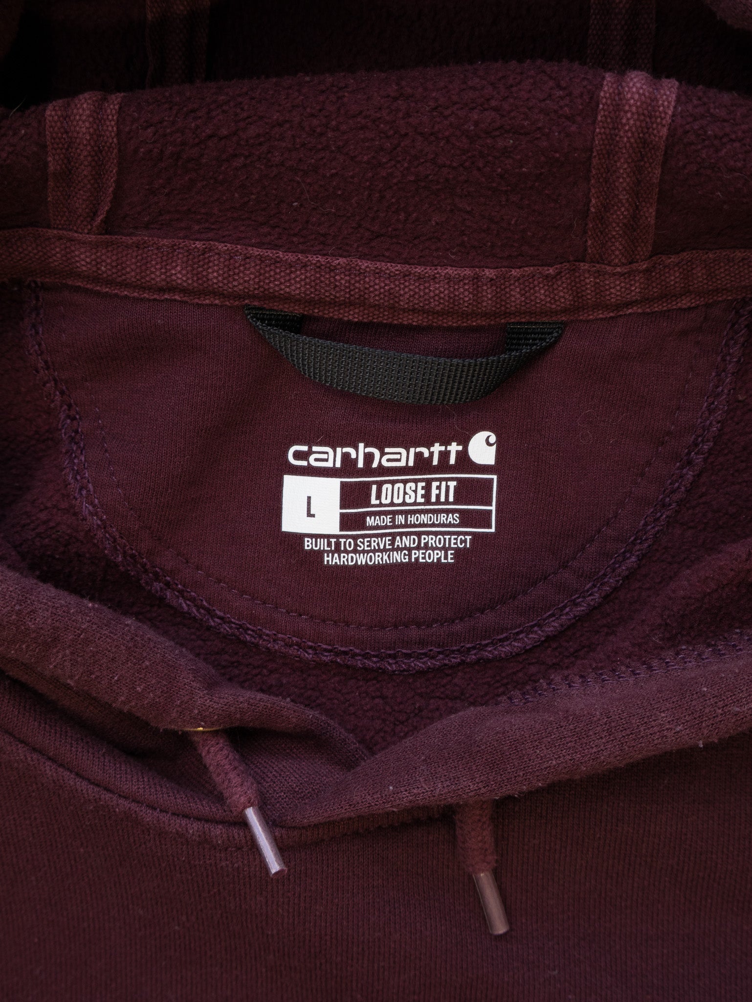 Vintage Burgundy Carhartt Hoodie (L)