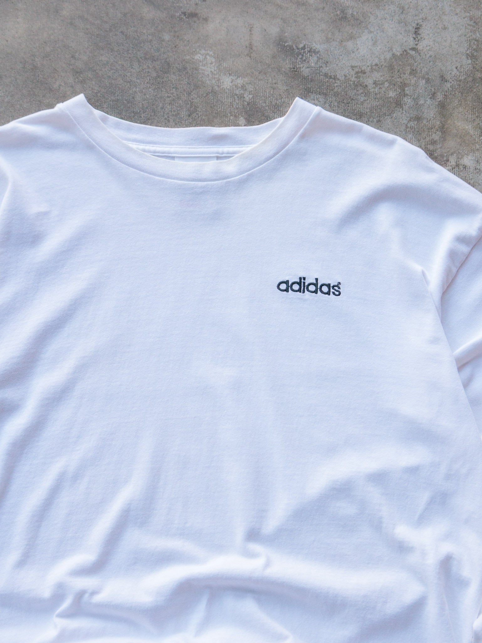 Vintage 90s White Adidas Long Sleeve (L)