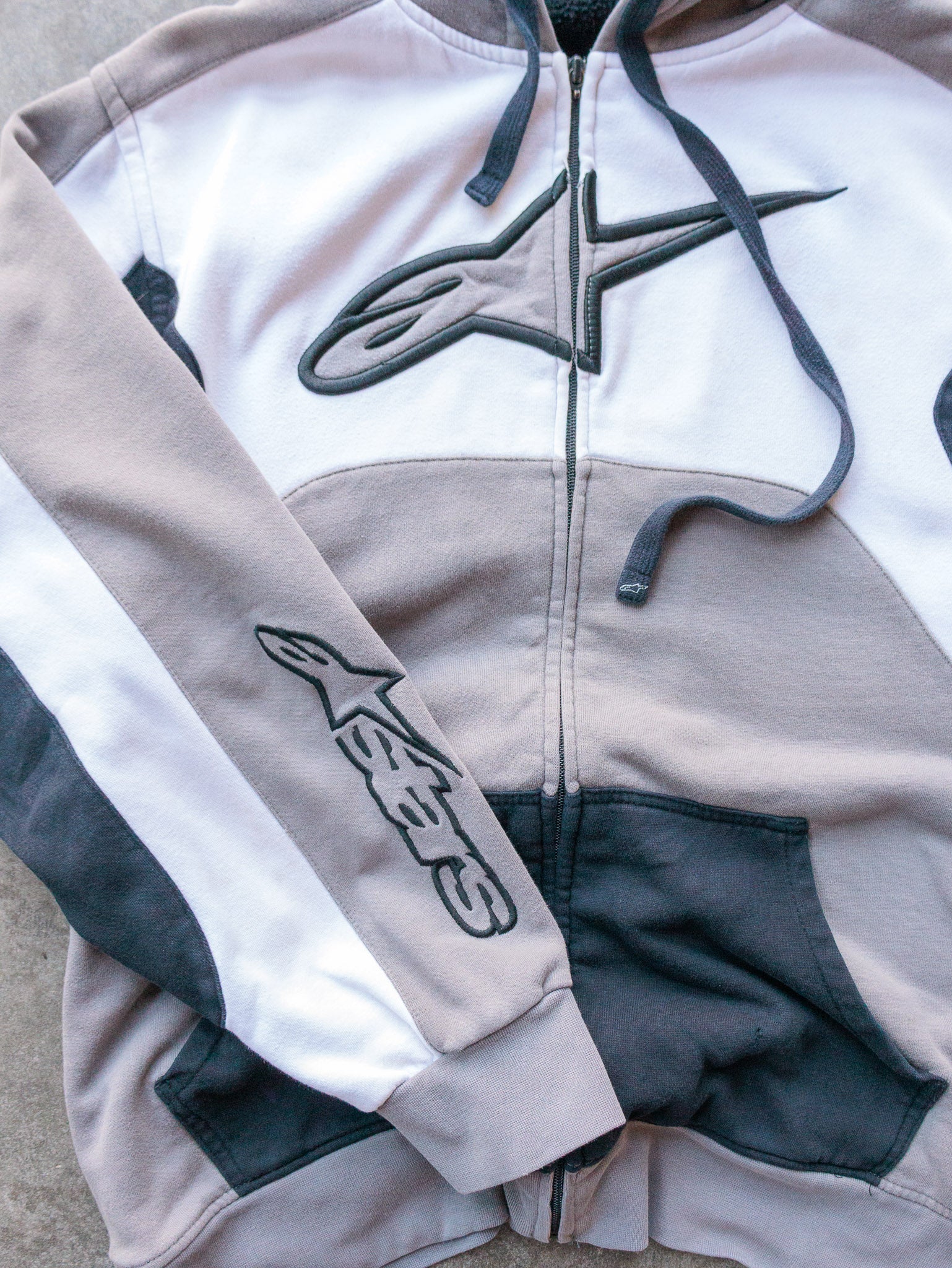 Vintage Colour Block Alpinestars Zip Hoodie (XL)