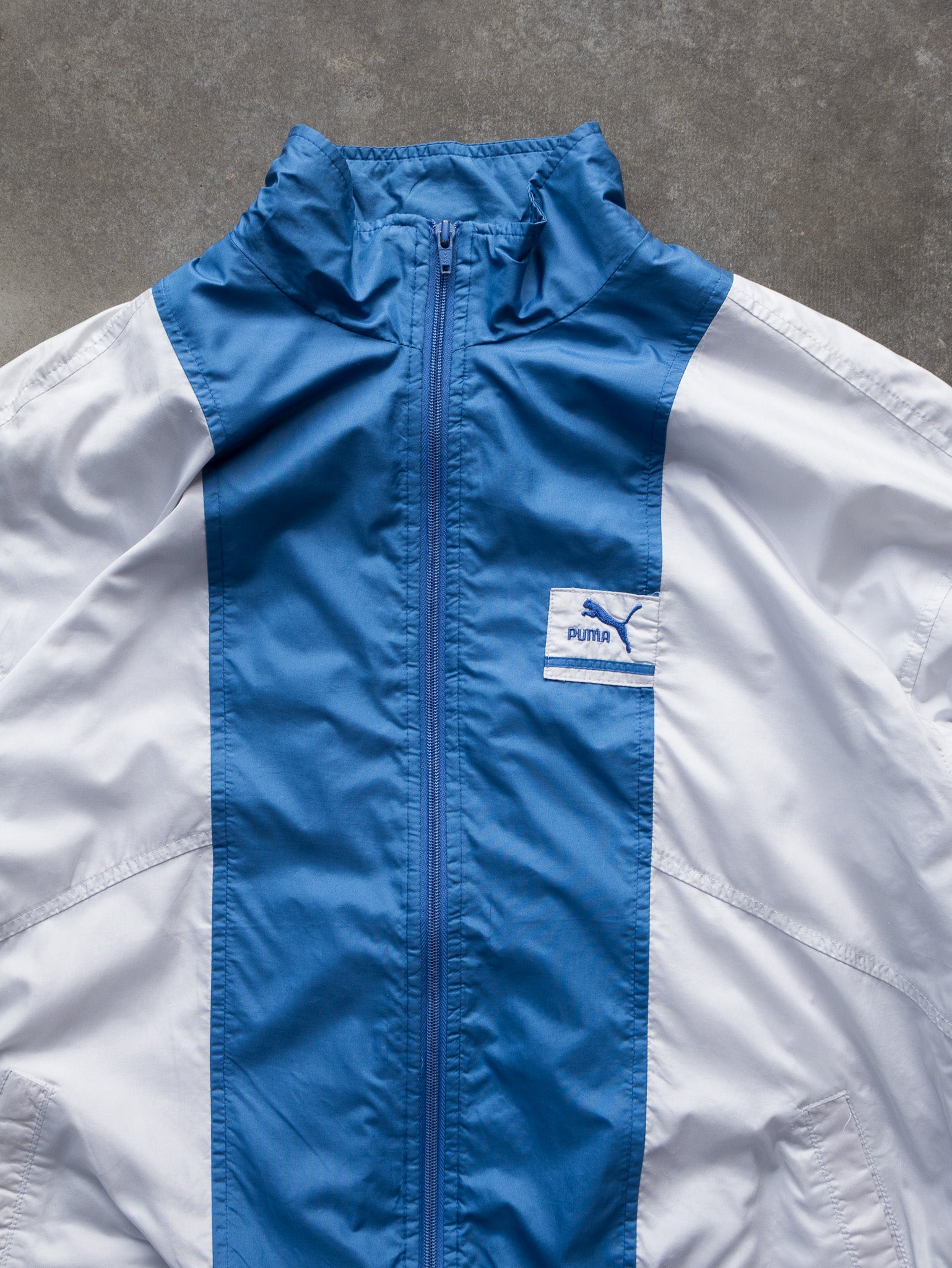 Vintage Blue & White Puma Track Jacket (L)