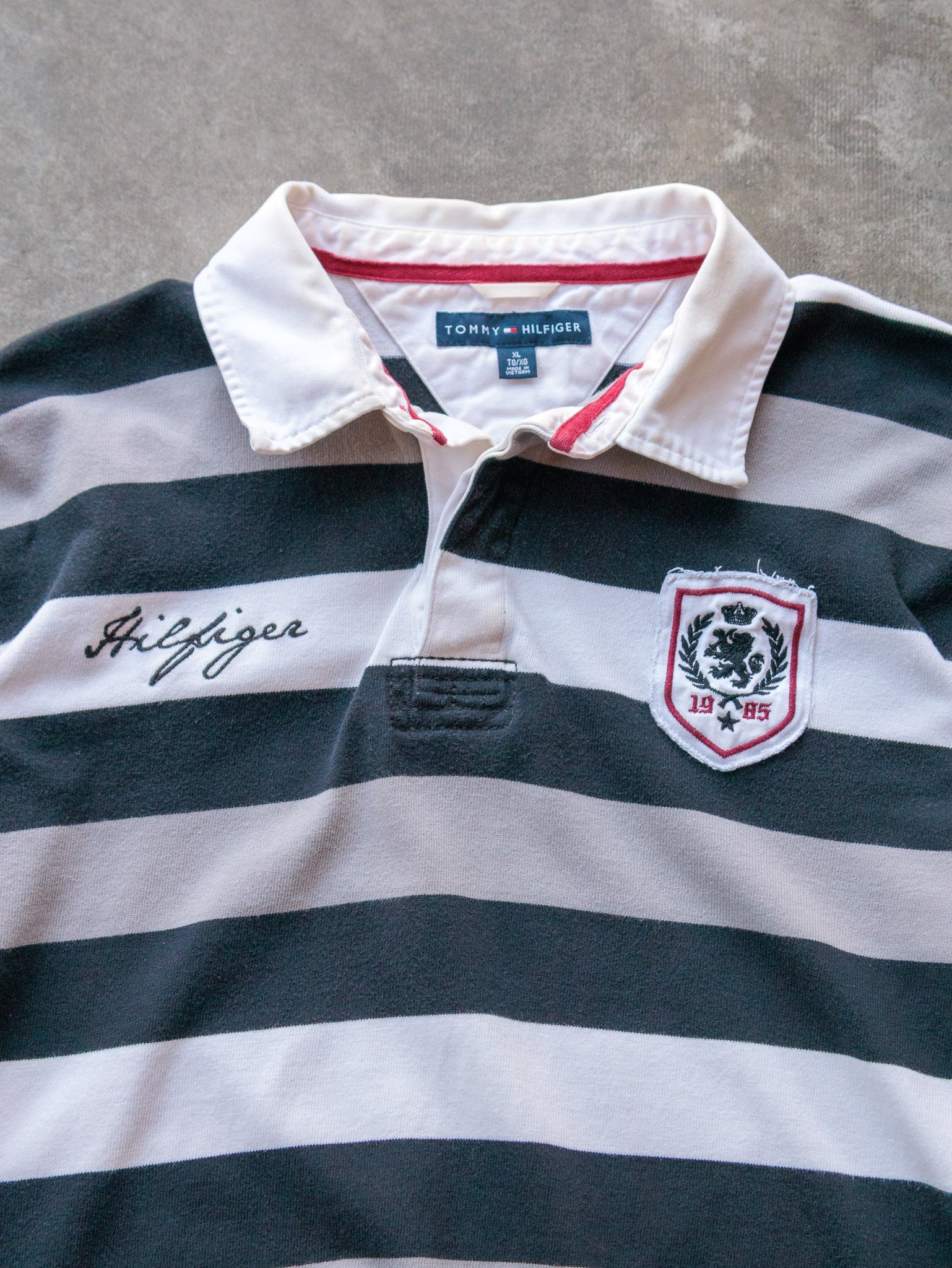 Vintage Tommy Hilfiger Striped Rugby Shirt (XL)