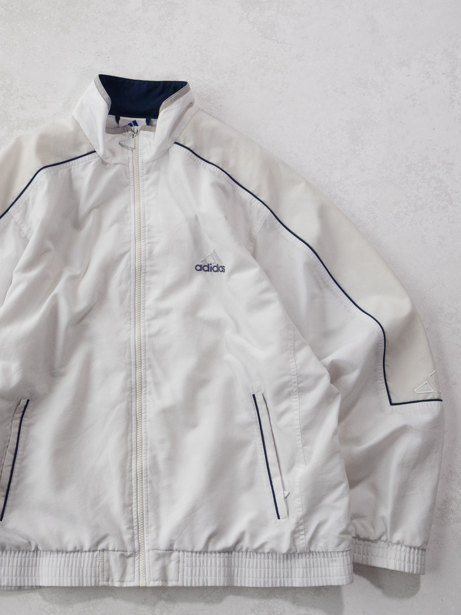 Vintage Adidas White Track Jacket (XL)