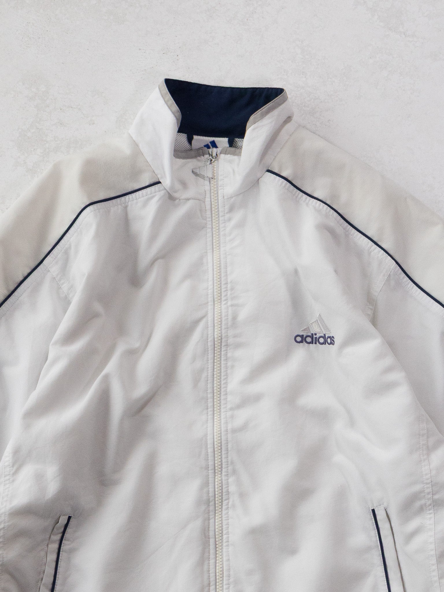 Vintage Adidas White Track Jacket (XL)